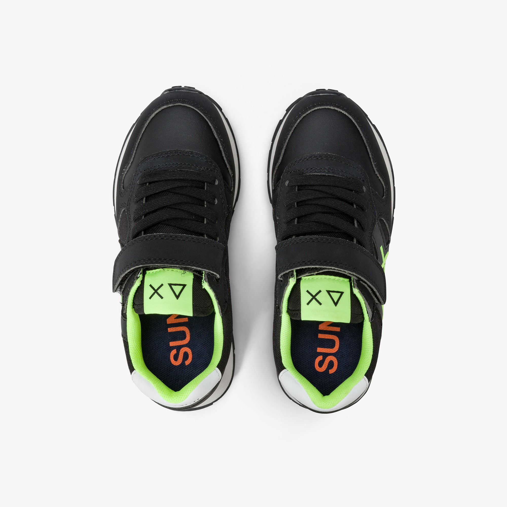 Sneaker Boy's Jaki Fluo in nylon e microfibra NERO