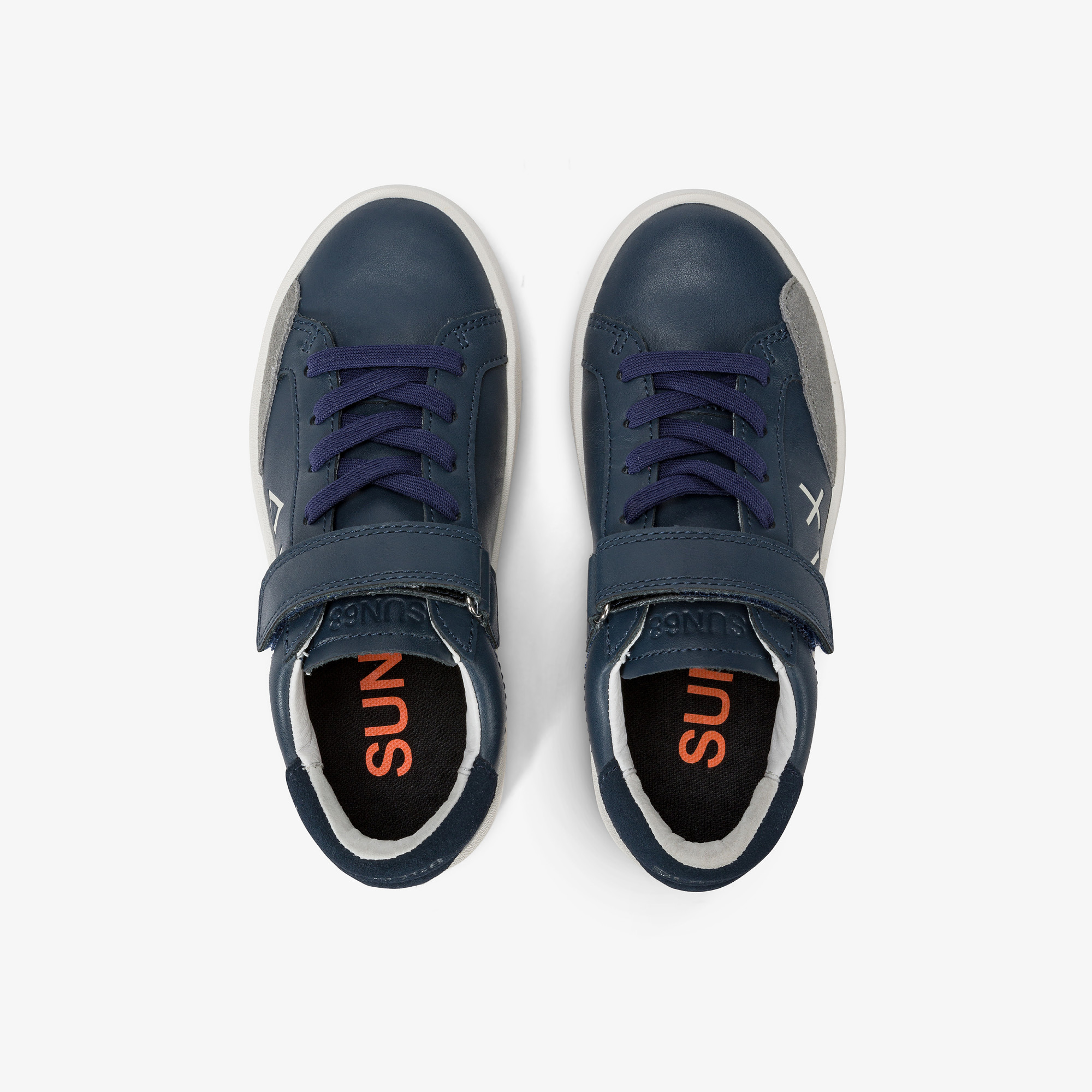 Sneaker Boy's Street in pelle NAVY BLUE