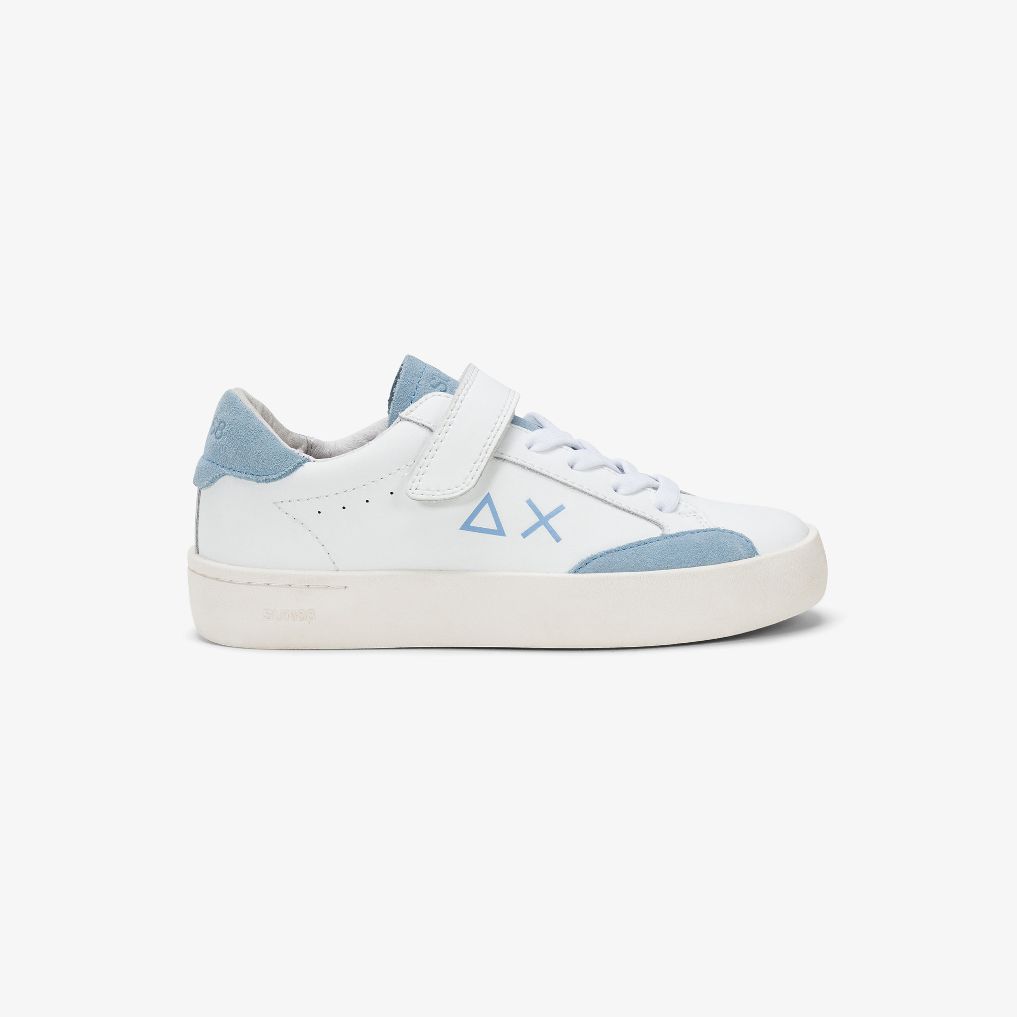 Sneaker Boy's Street in pelle SKY BLUE