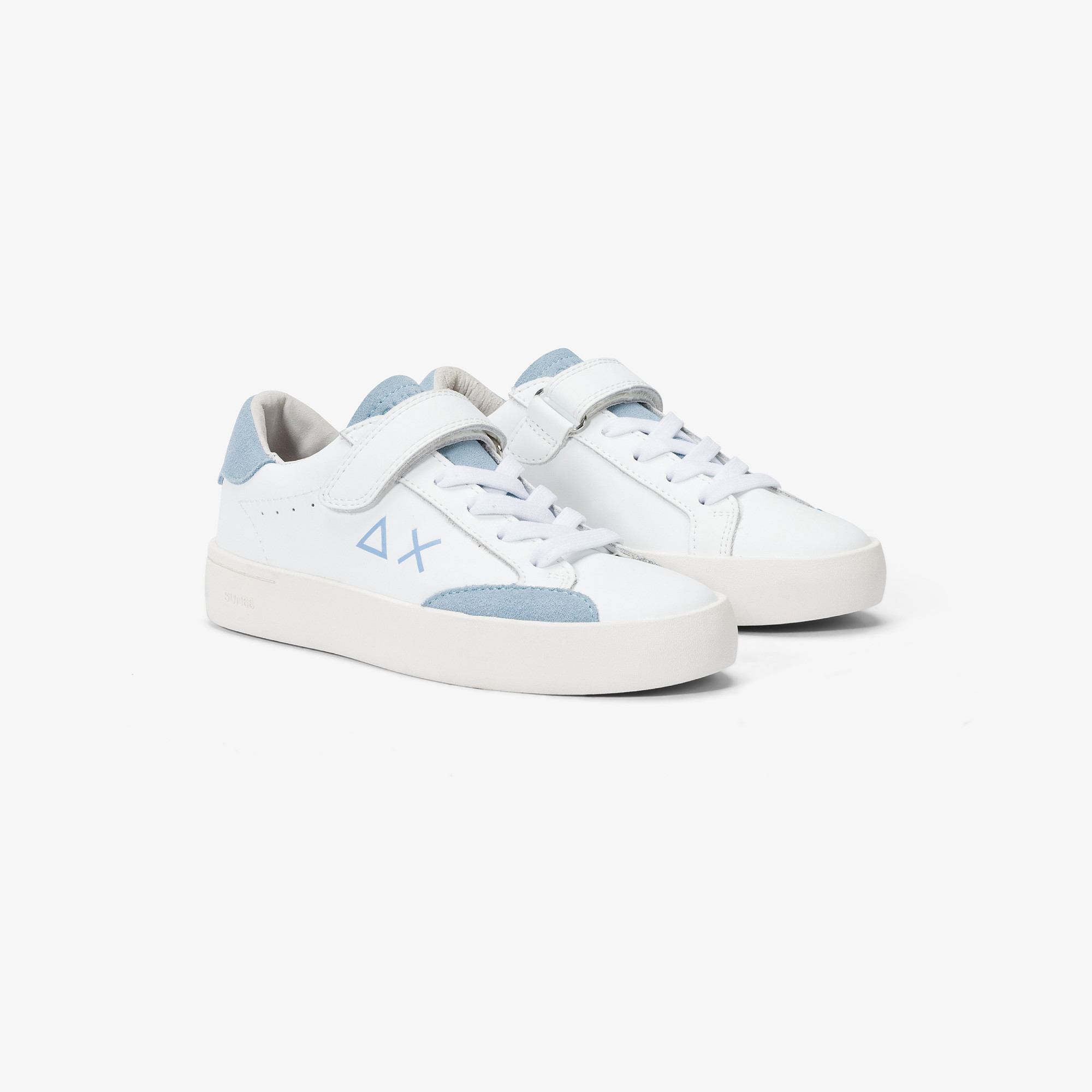 Sneaker Boy's Street in pelle SKY BLUE