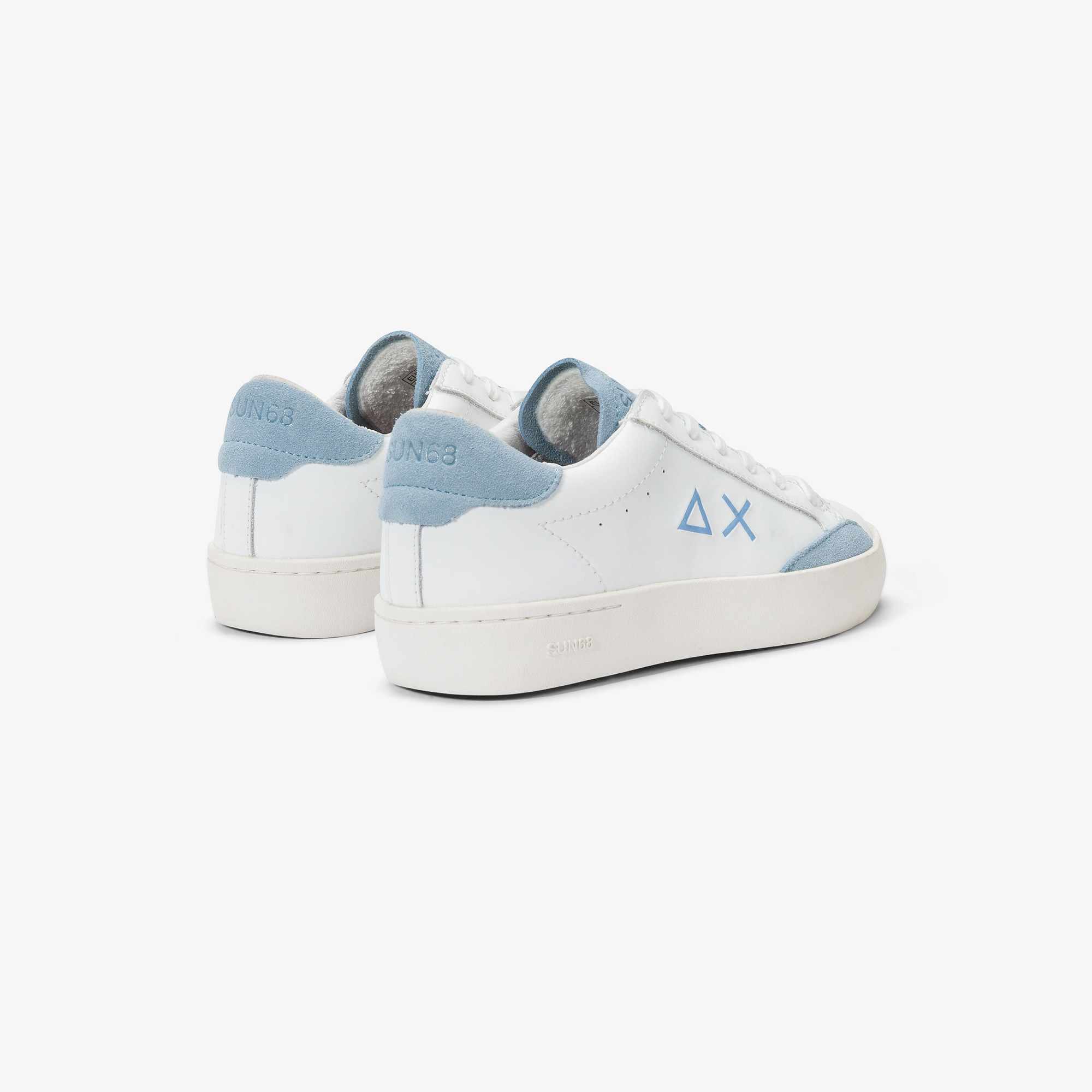 Sneaker Boy's Street in pelle SKY BLUE