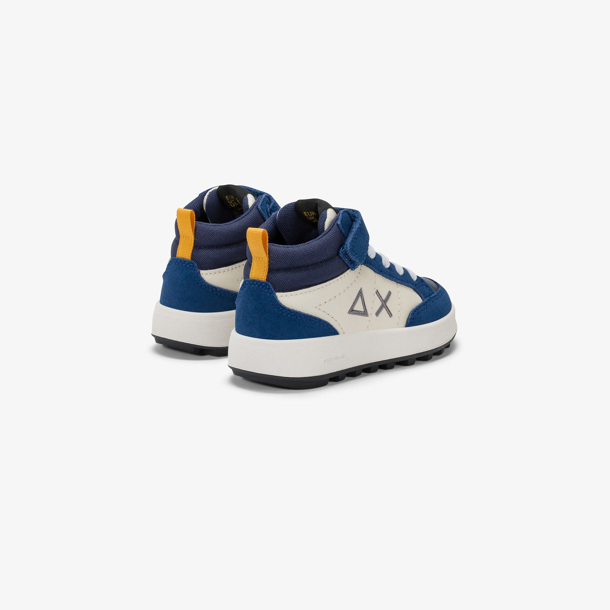 Boys’ Genius leather and nylon mid-top sneaker ROYAL