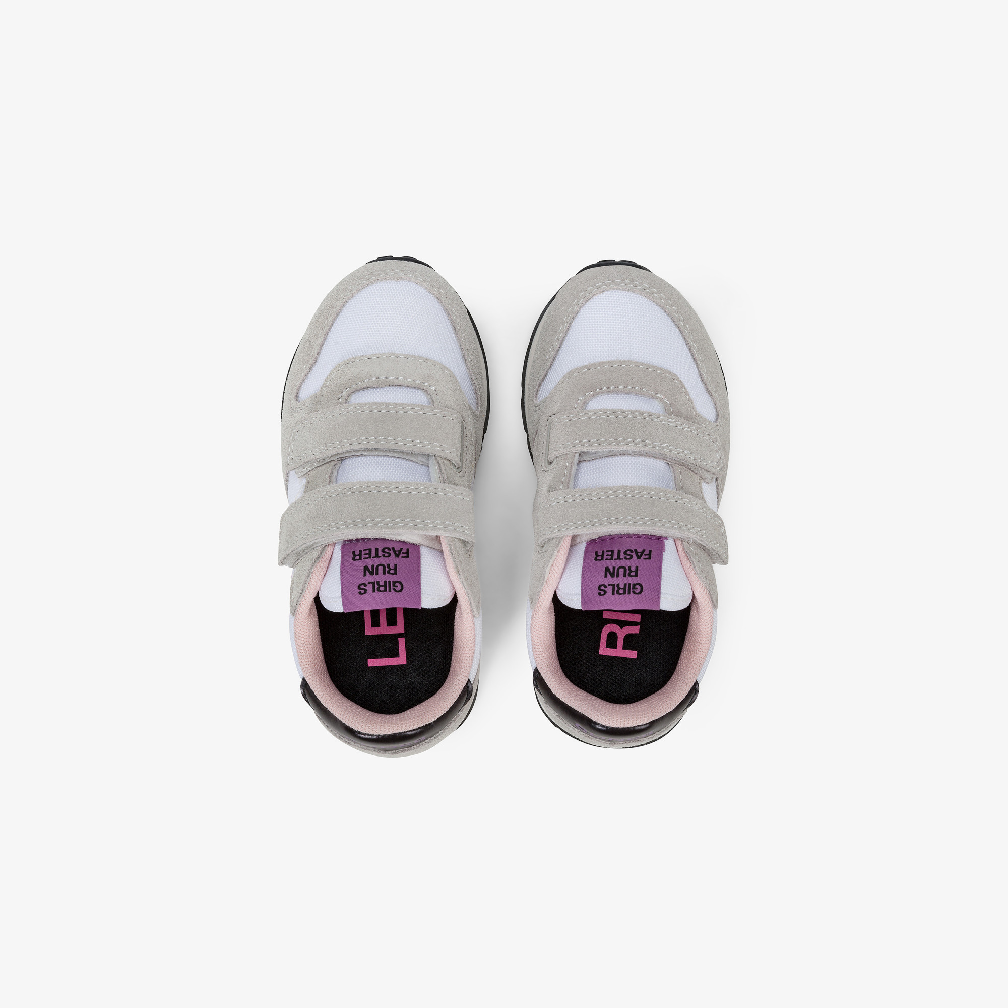 Girls’ Ally nylon and suede sneaker WHITE