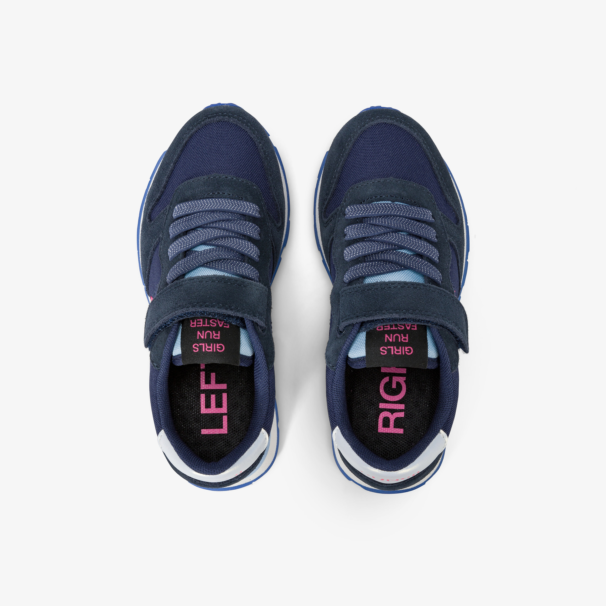 Girls’ Ally nylon and suede sneaker NAVY BLUE