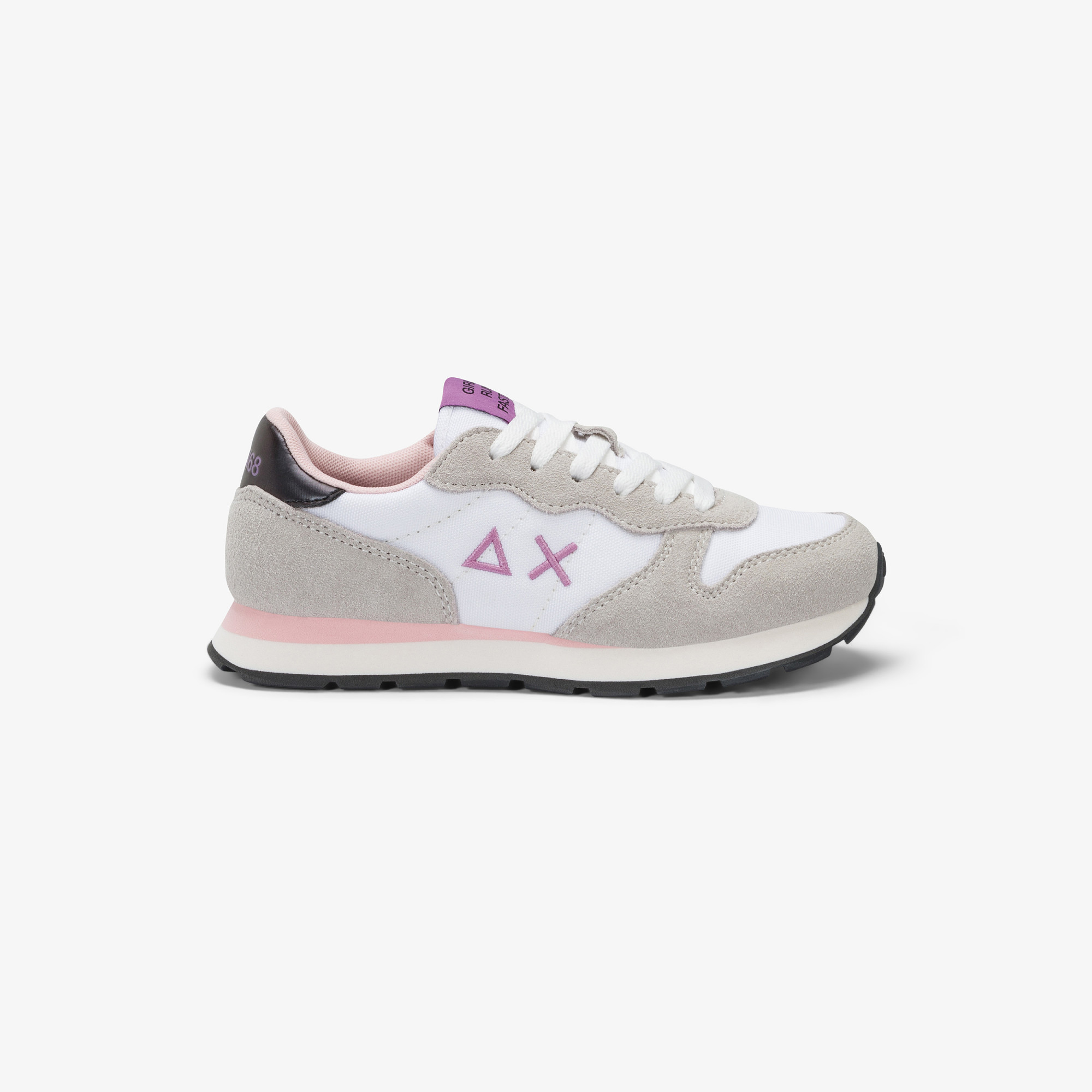 Sneaker Girl's Ally in nylon e suede BIANCO