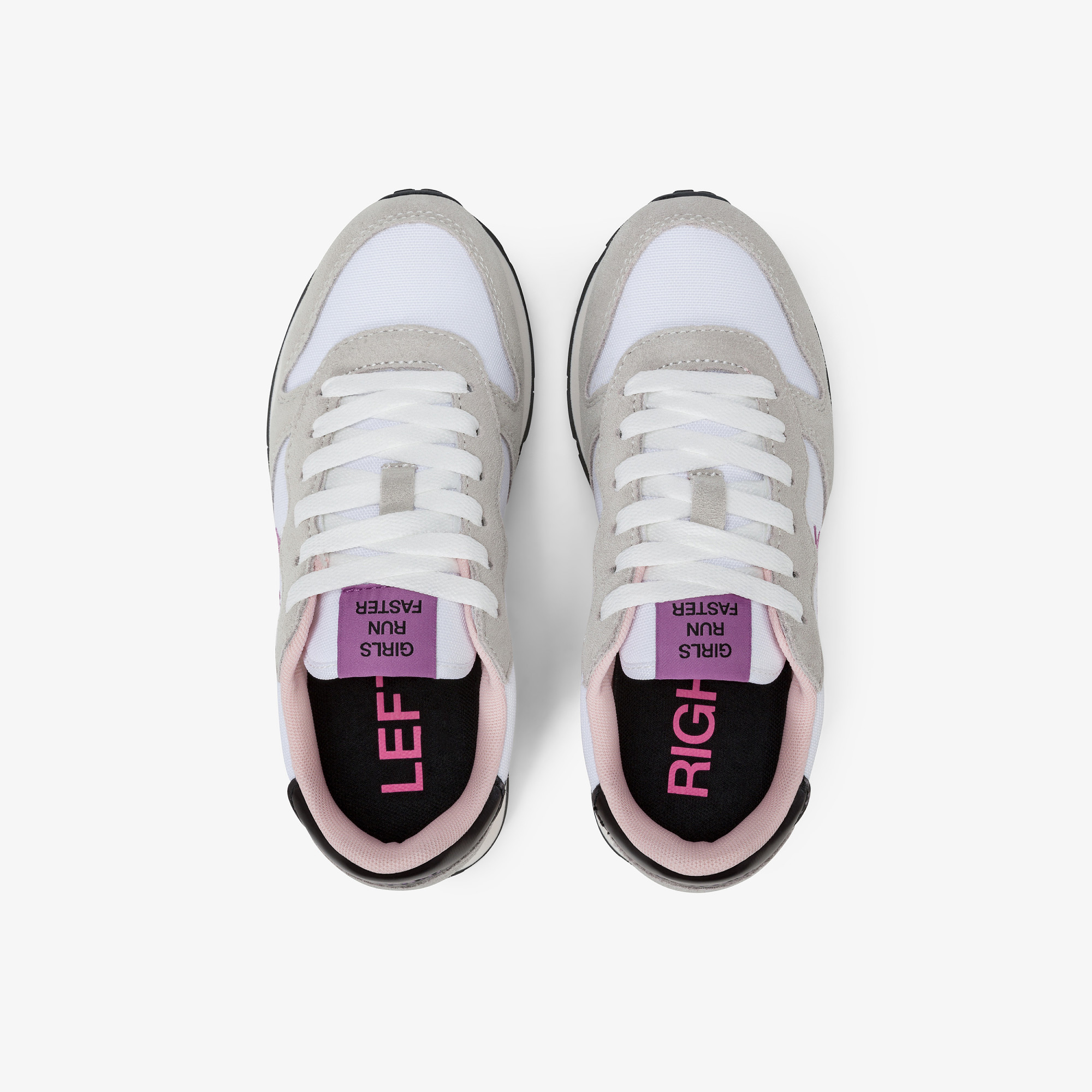 Sneaker Girl's Ally in nylon e suede BIANCO