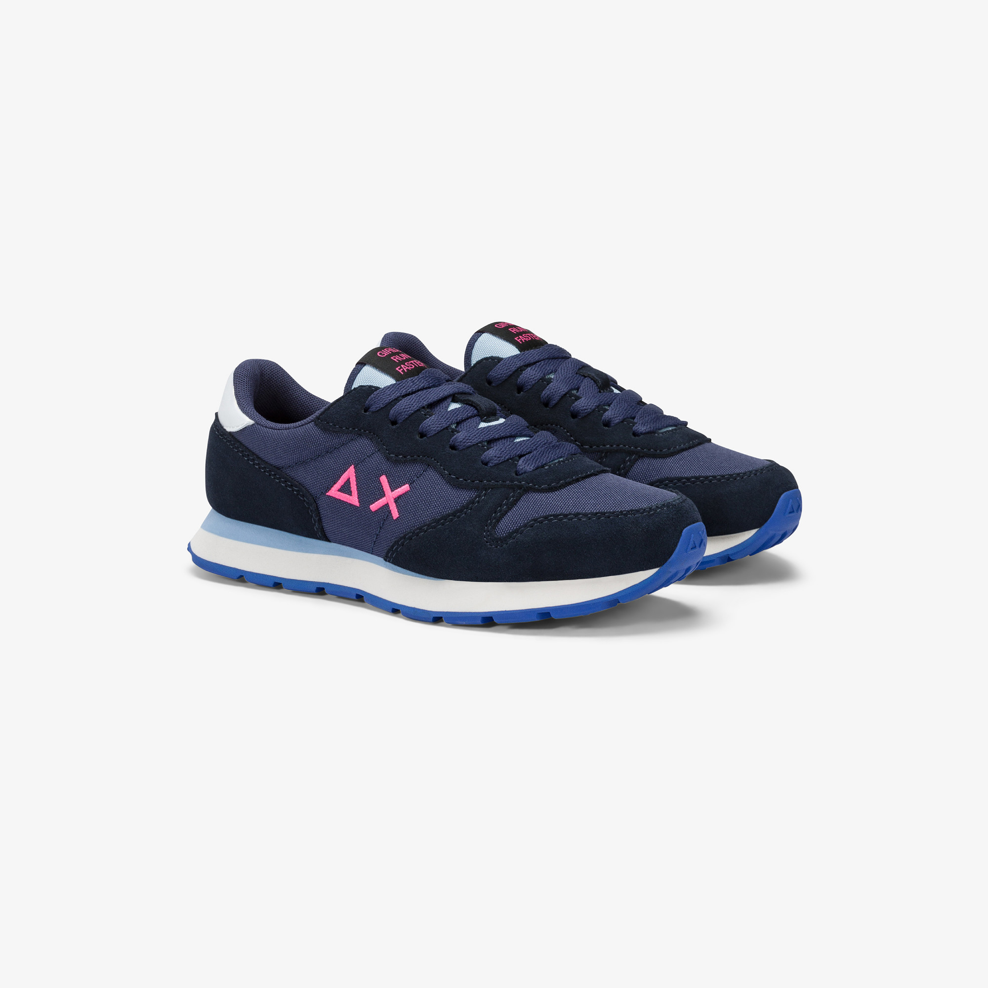 Girls’ Ally nylon and suede sneaker NAVY BLUE