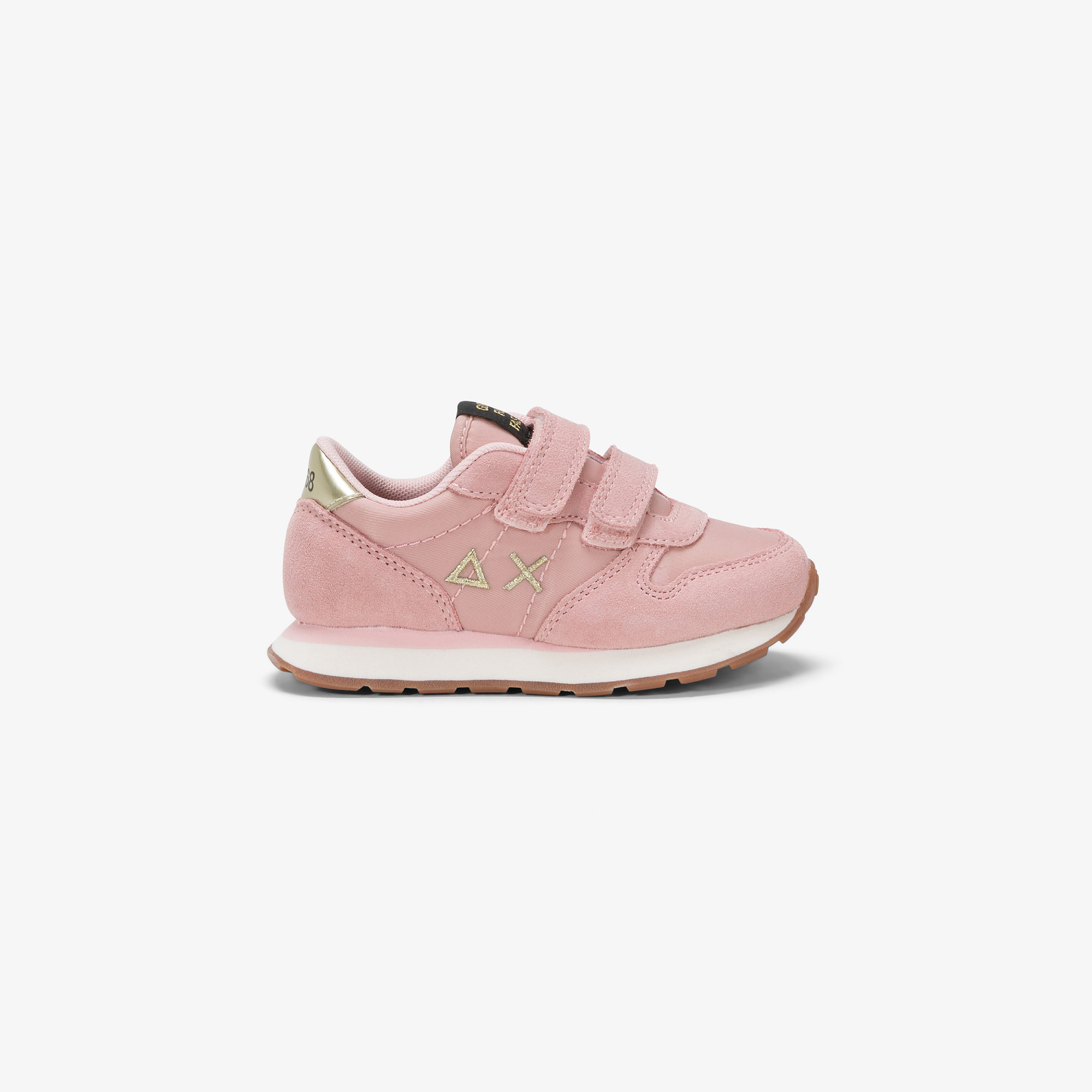 Girls’ Ally Gold nylon and suede sneaker PINK