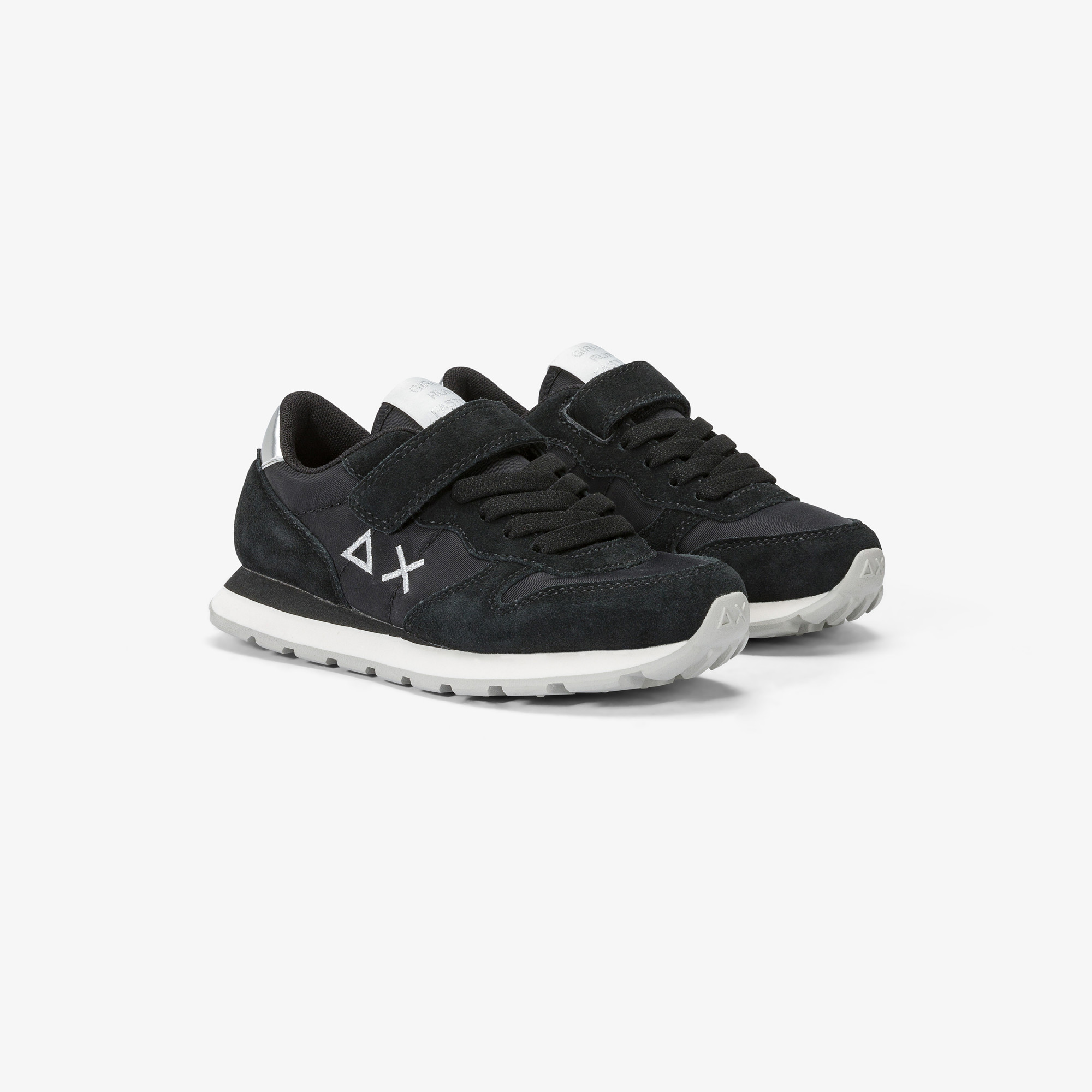Girls’ Ally Gold nylon and suede sneaker BLACK