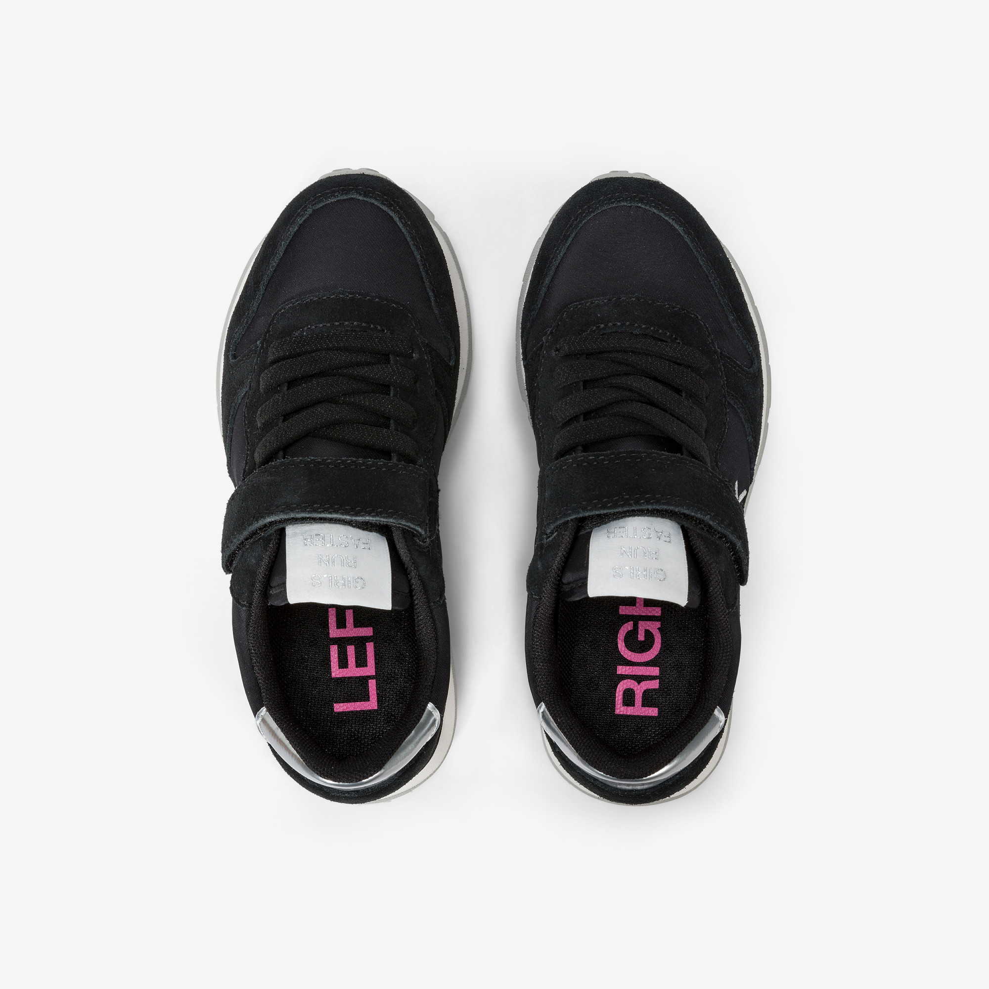 Girls’ Ally Gold nylon and suede sneaker BLACK
