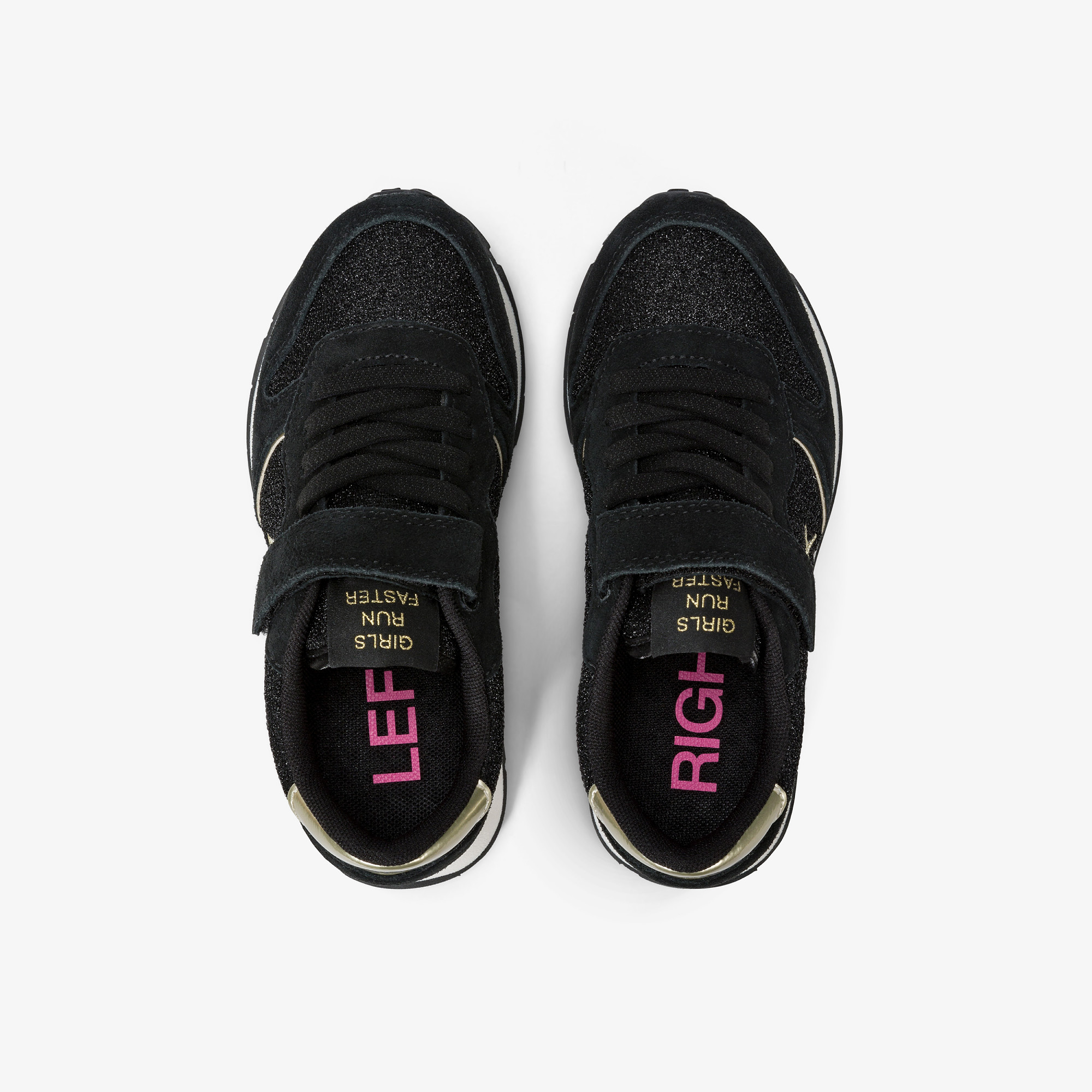 Sneaker Girl's Ally Gitter in suede NERO
