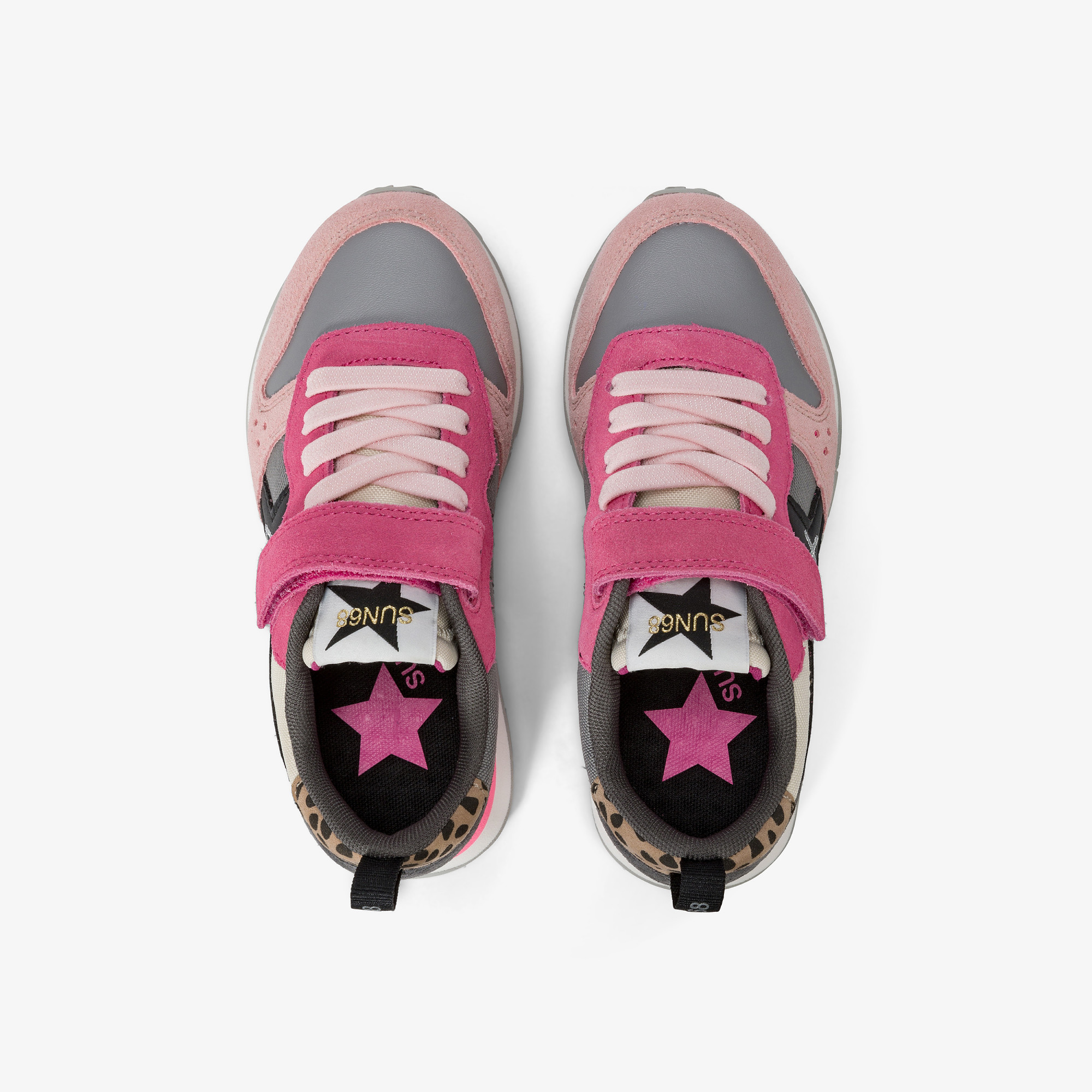 Girls’ Stargirl Multicolour nylon and suede sneaker MEDIUM GREY