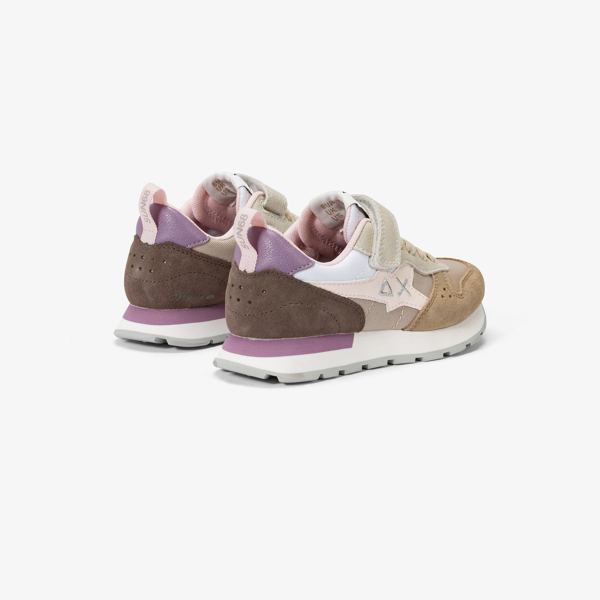 Sneaker Girl's Stargirl Multicolor in nylon e suede BEIGE SCURO