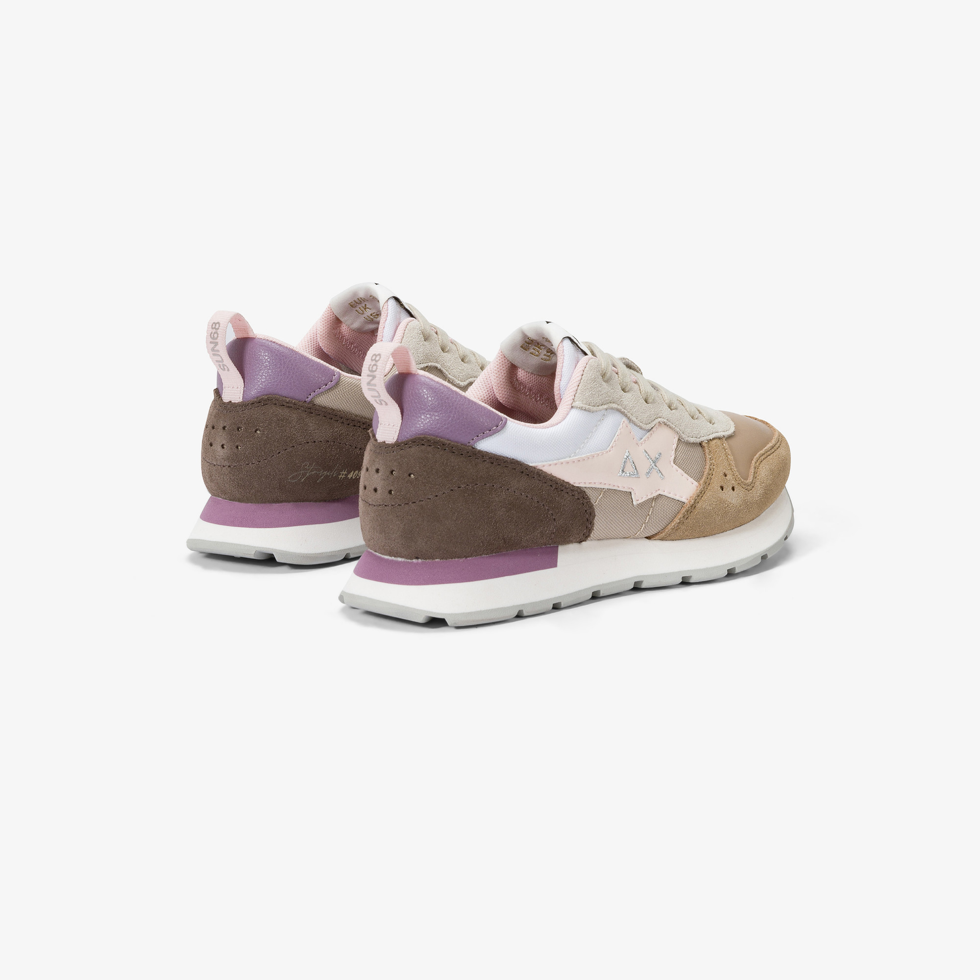 Sneaker Girl's Stargirl Multicolor in nylon e suede BEIGE SCURO