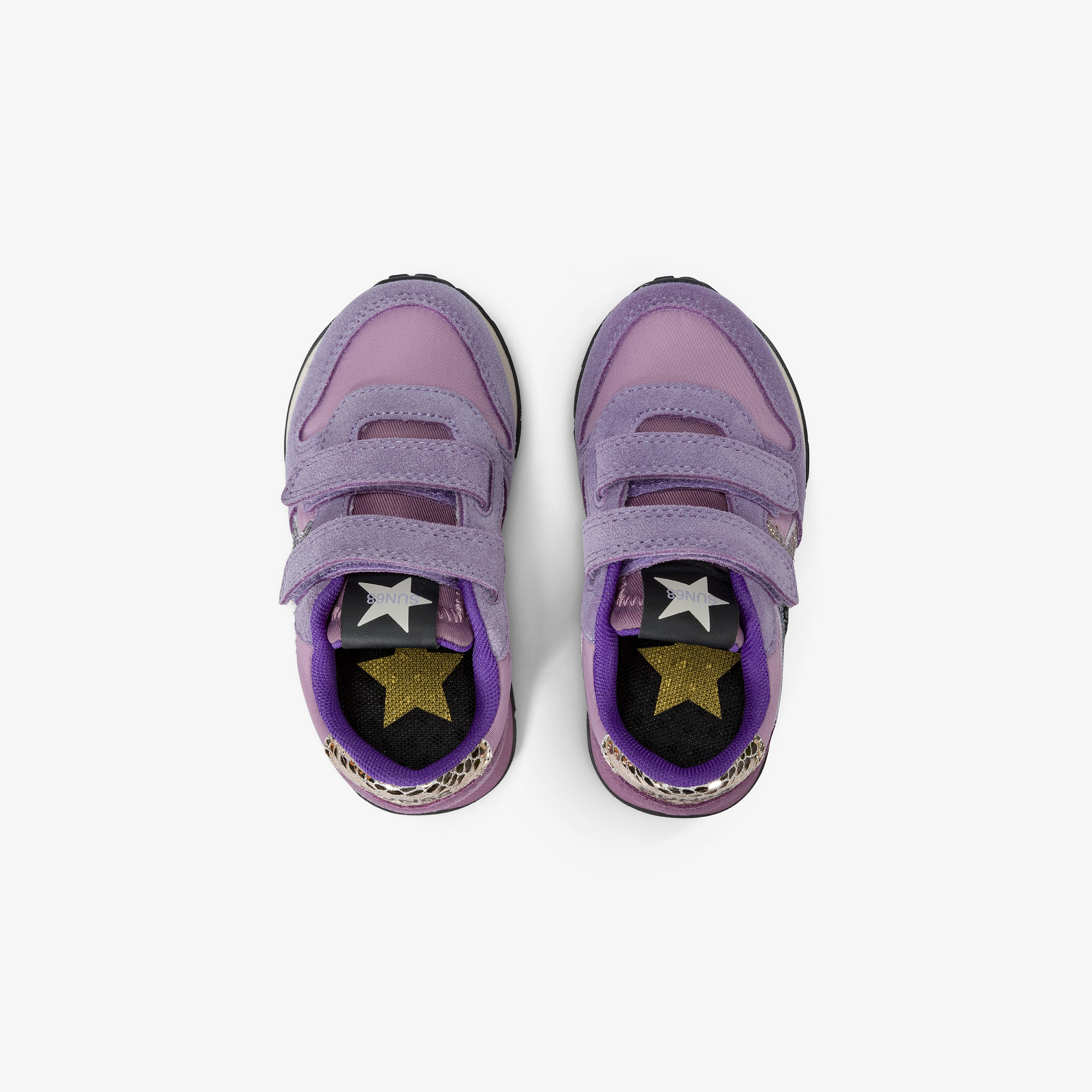 Girls’ Stargirl Glitter nylon and suede sneaker LILLA