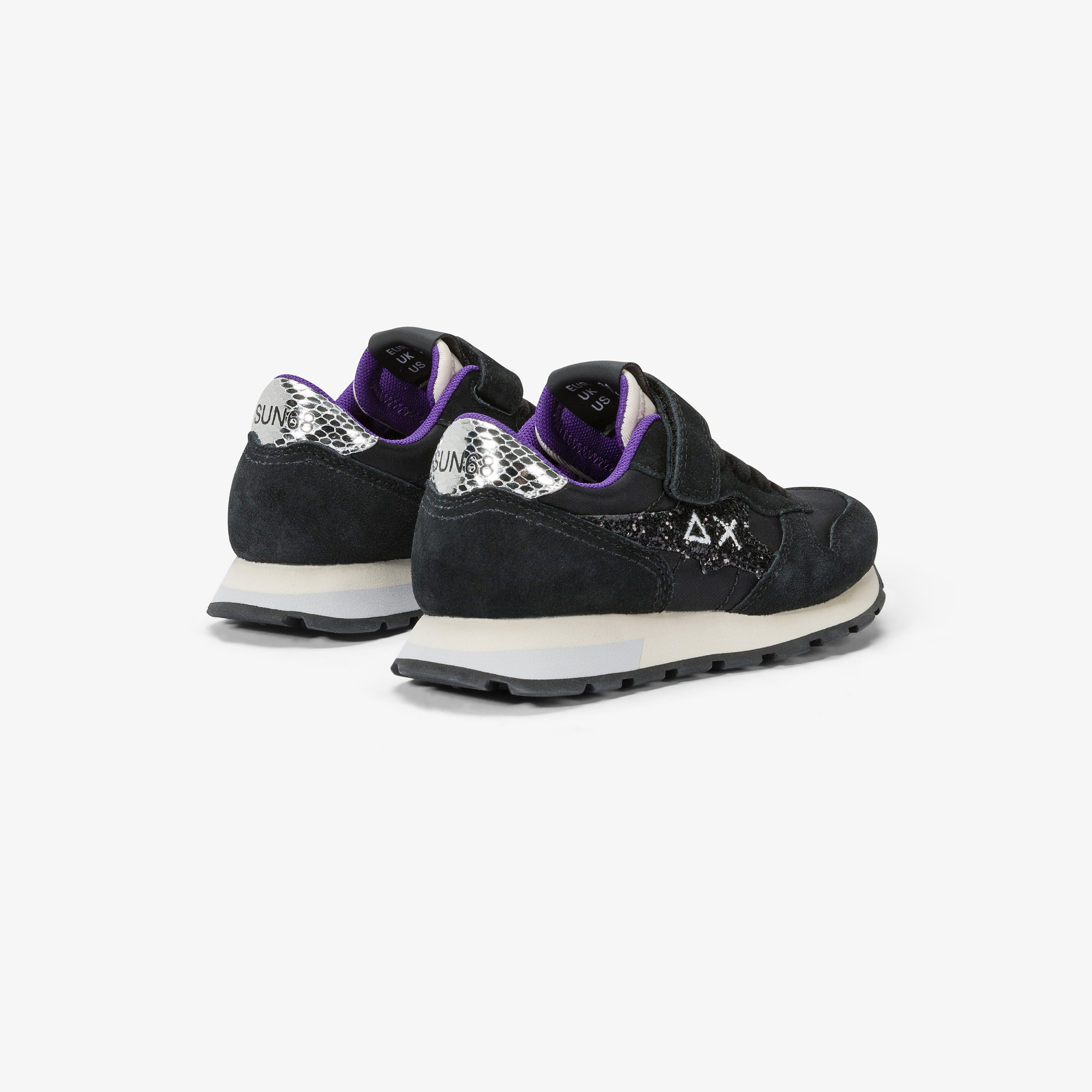 Girls’ Stargirl Glitter nylon and suede sneaker BLACK
