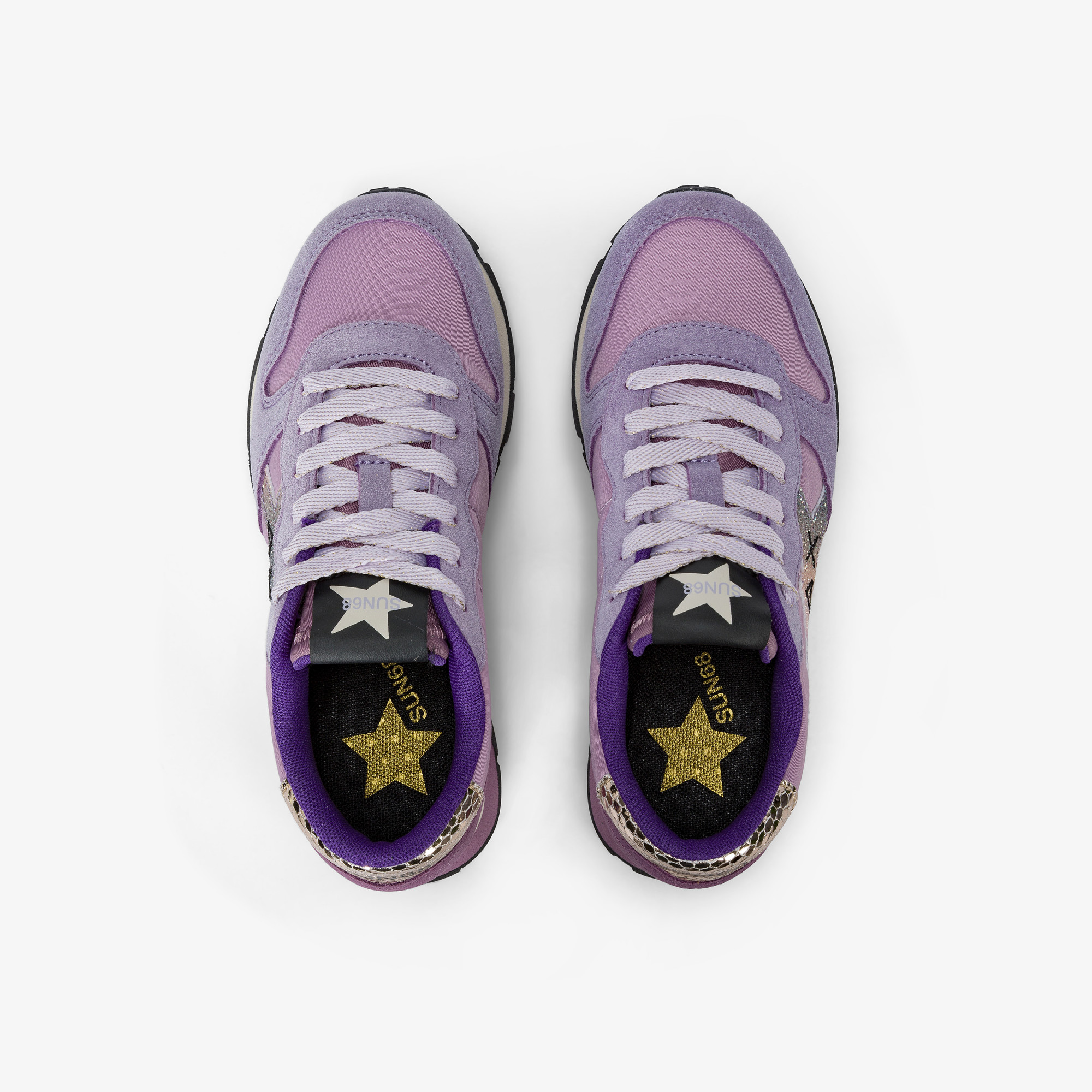 Sneaker Girl's Stargirl Glitter in nylon e suede LILLA