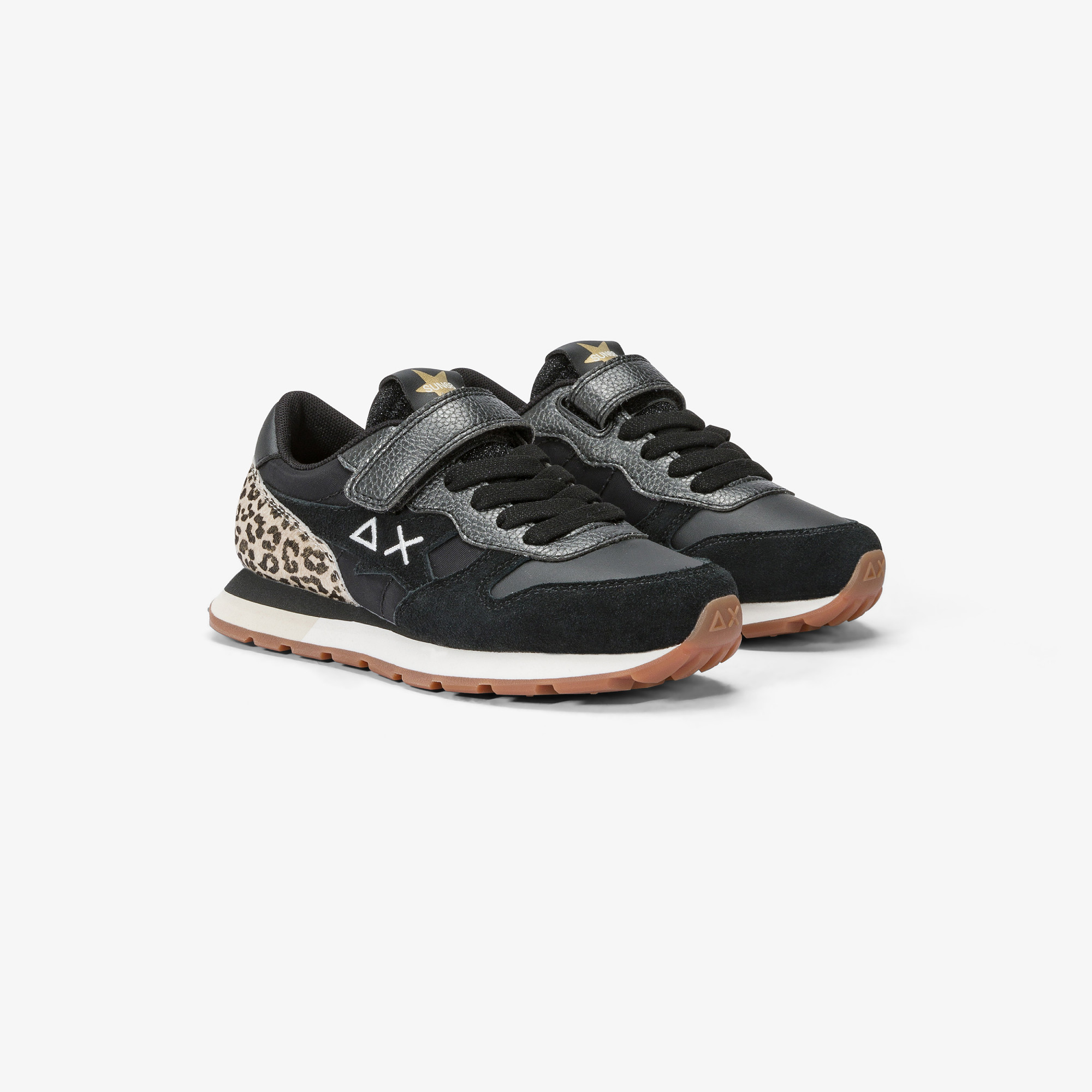 Sneaker Girl's Stargirl Animalier in nylon e suede NERO