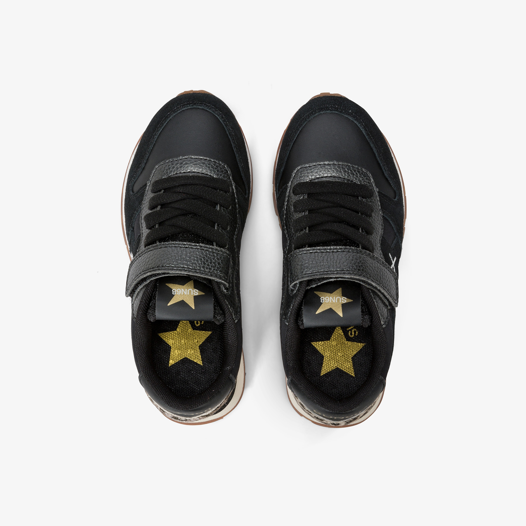 Sneaker Girl's Stargirl Animalier in nylon e suede NERO