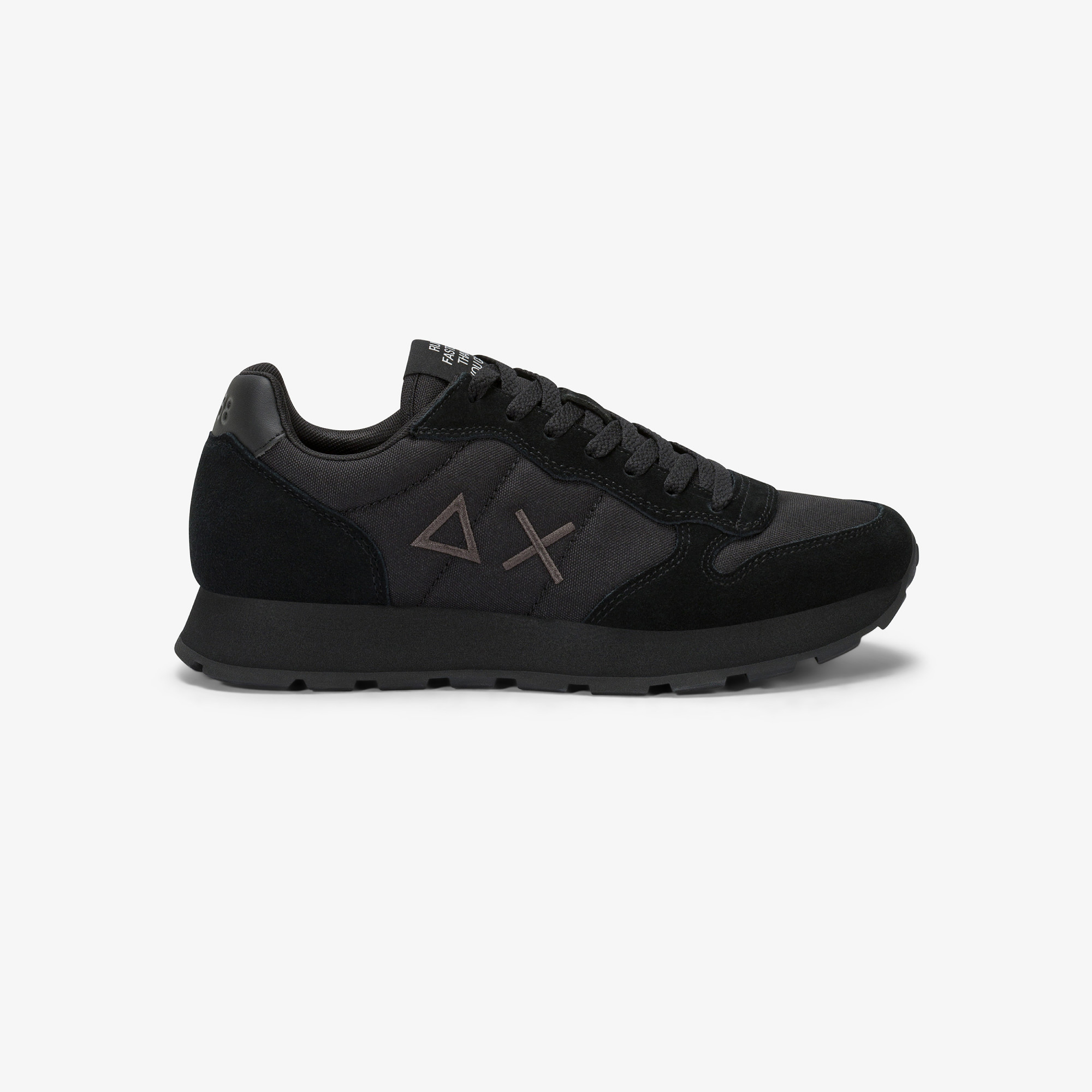 Black/dark grey Tom nylon and suede sneaker