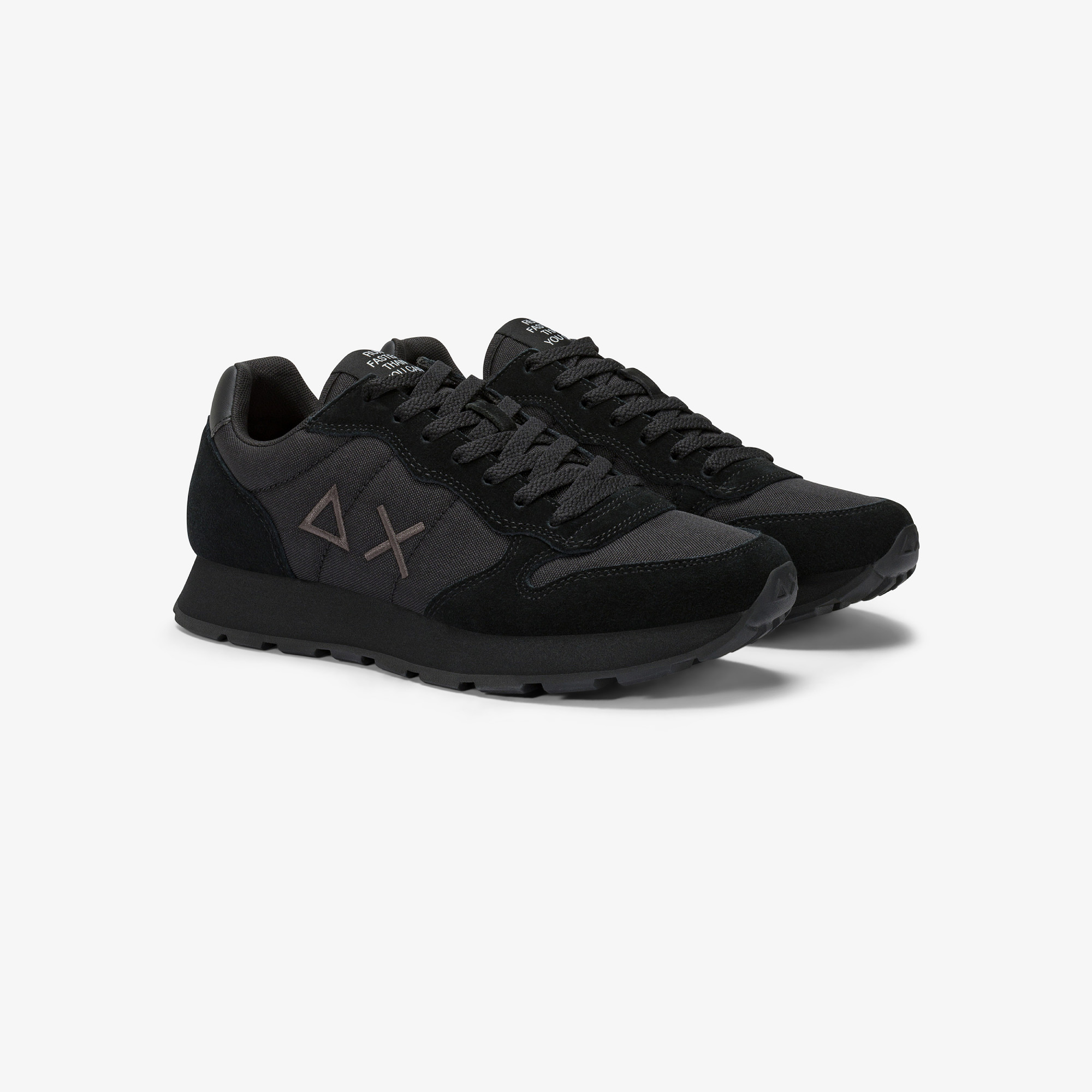 Black/dark grey Tom nylon and suede sneaker