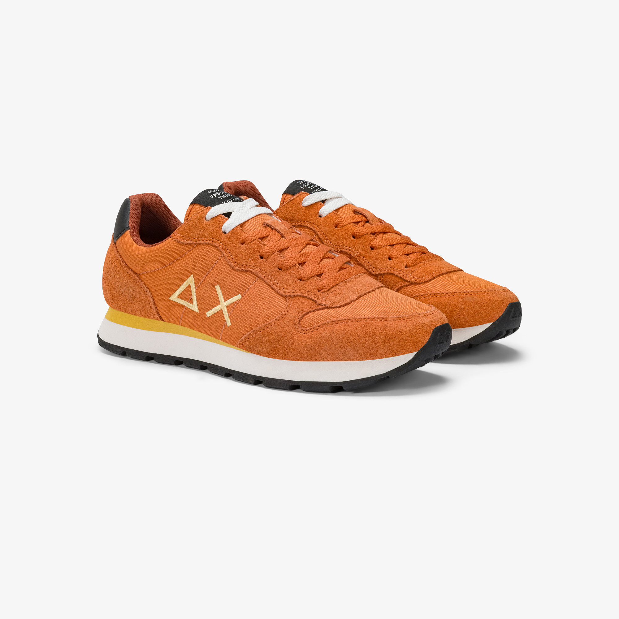 Sneaker Tom in nylon e suede carota