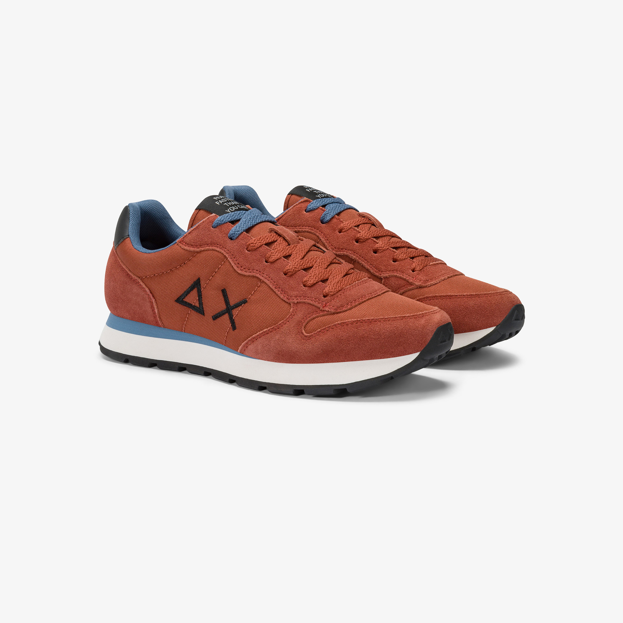 Sneaker Tom in nylon e suede rust