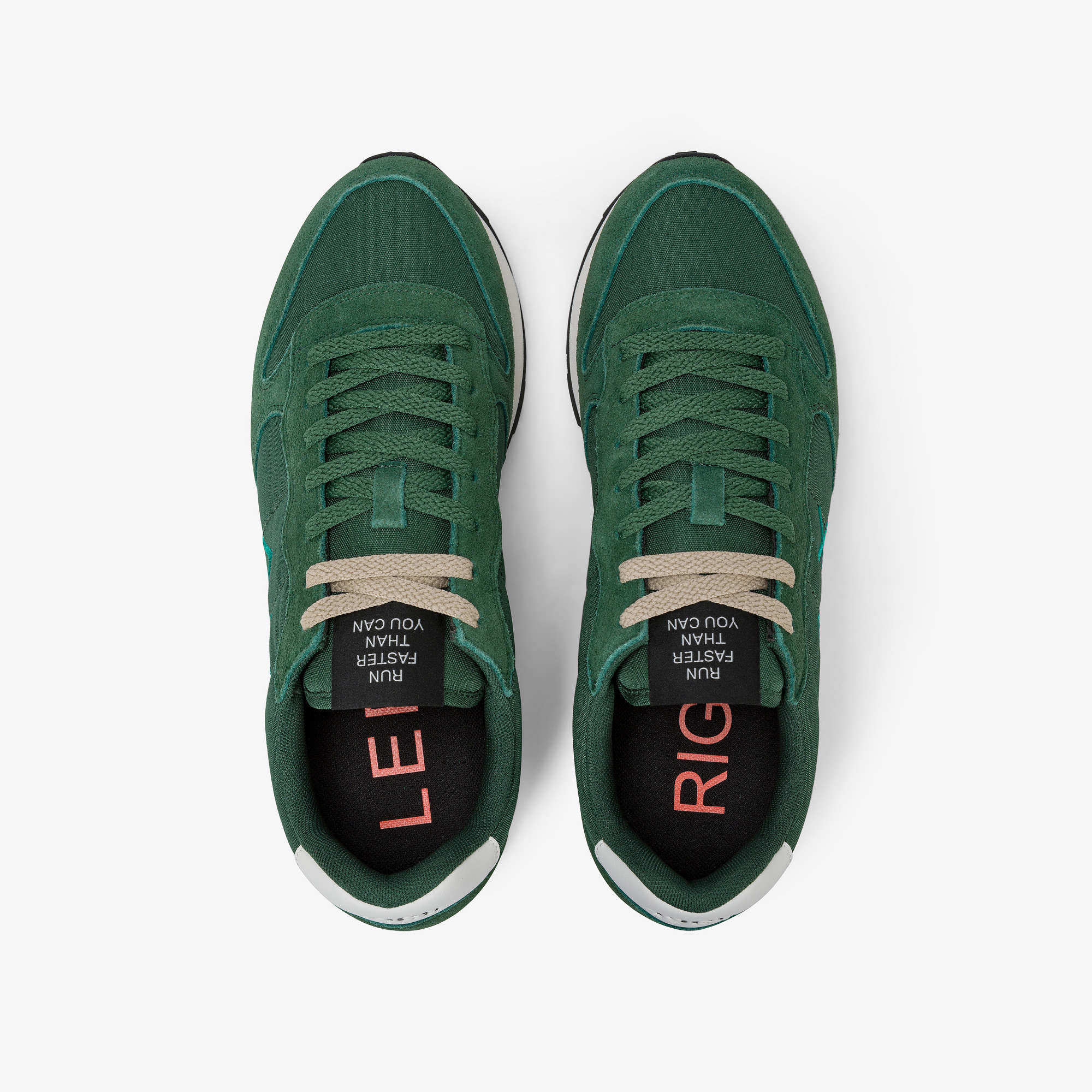 Dark green Tom nylon and suede sneaker
