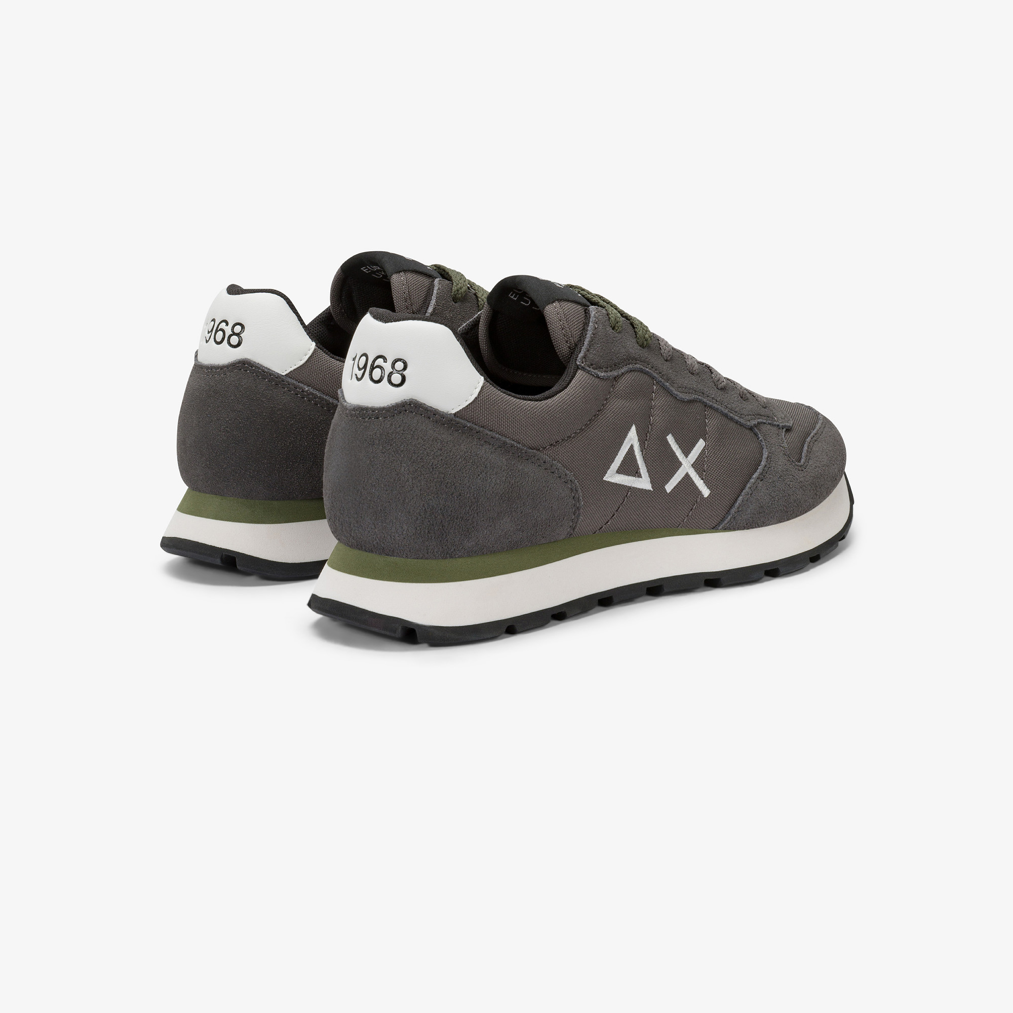 Dark grey Tom nylon and suede sneaker