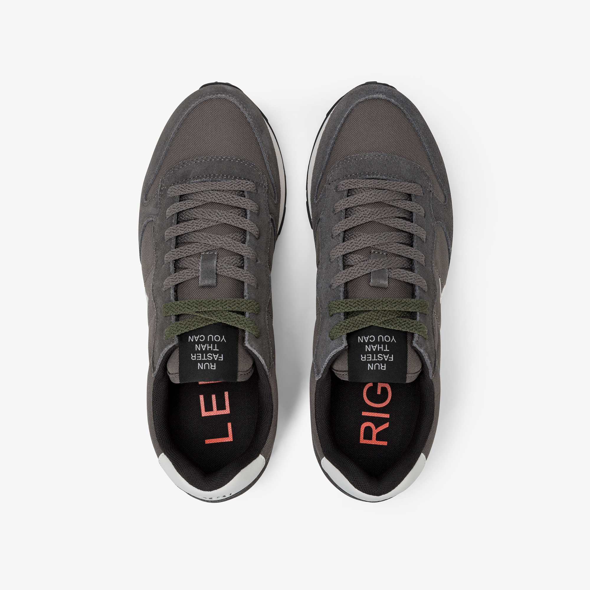 Dark grey Tom nylon and suede sneaker