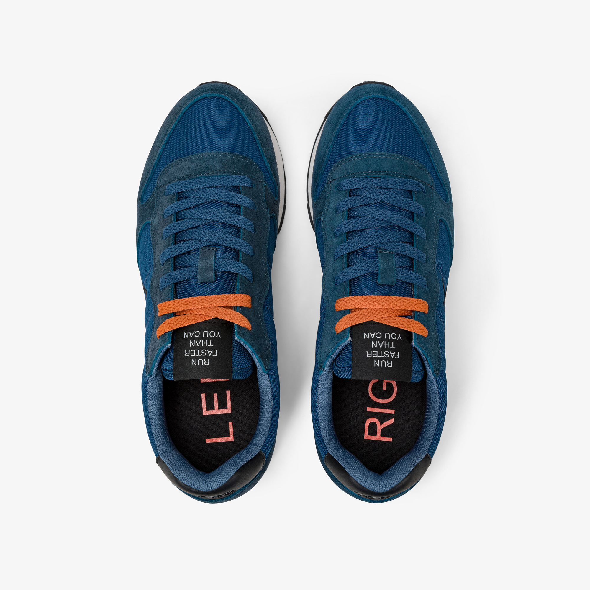 Petrol Tom nylon and suede sneaker