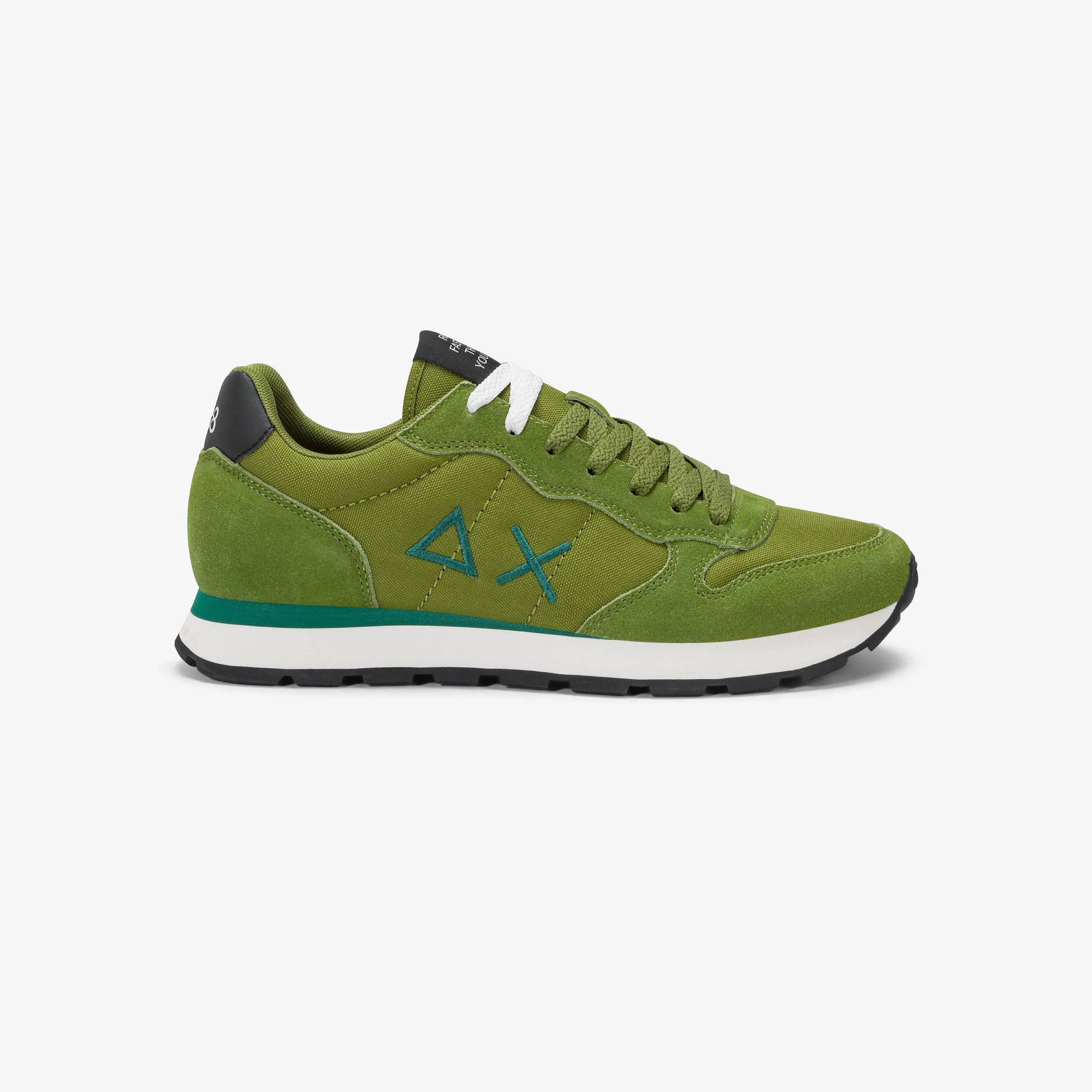 Sneaker Tom in nylon e suede muschio