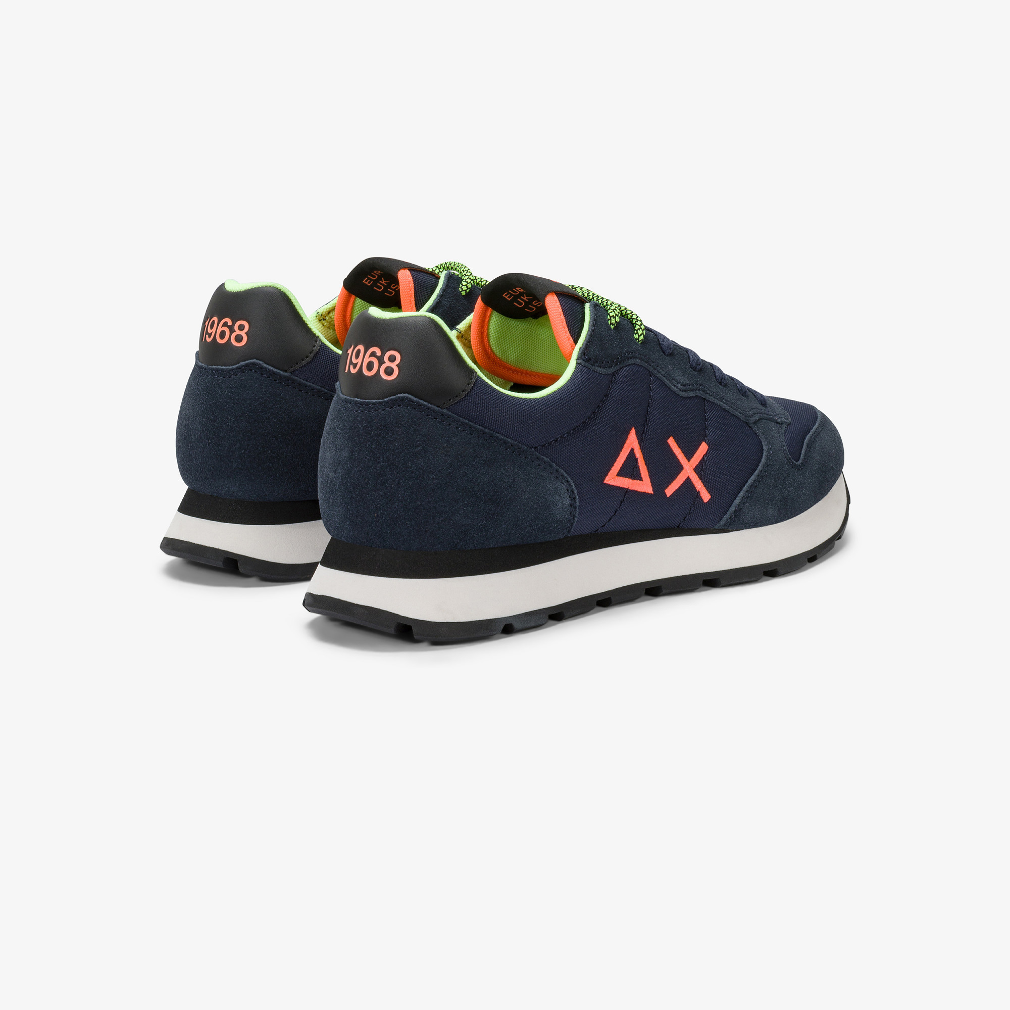 Sneaker Tom con logo fluo navy blue