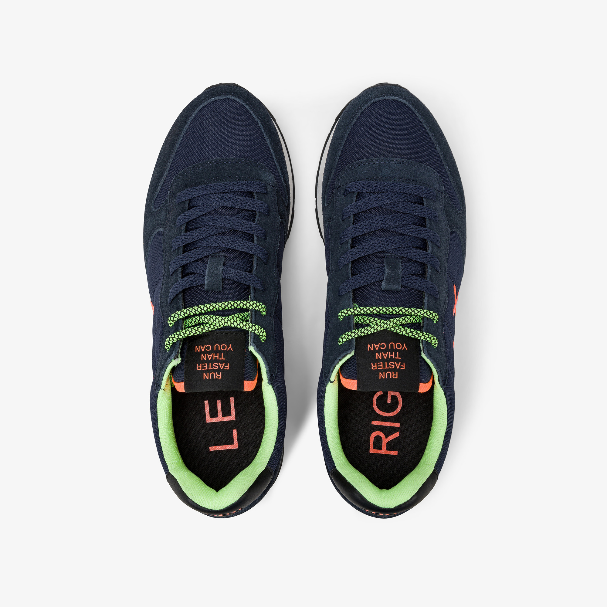 Sneaker Tom con logo fluo navy blue