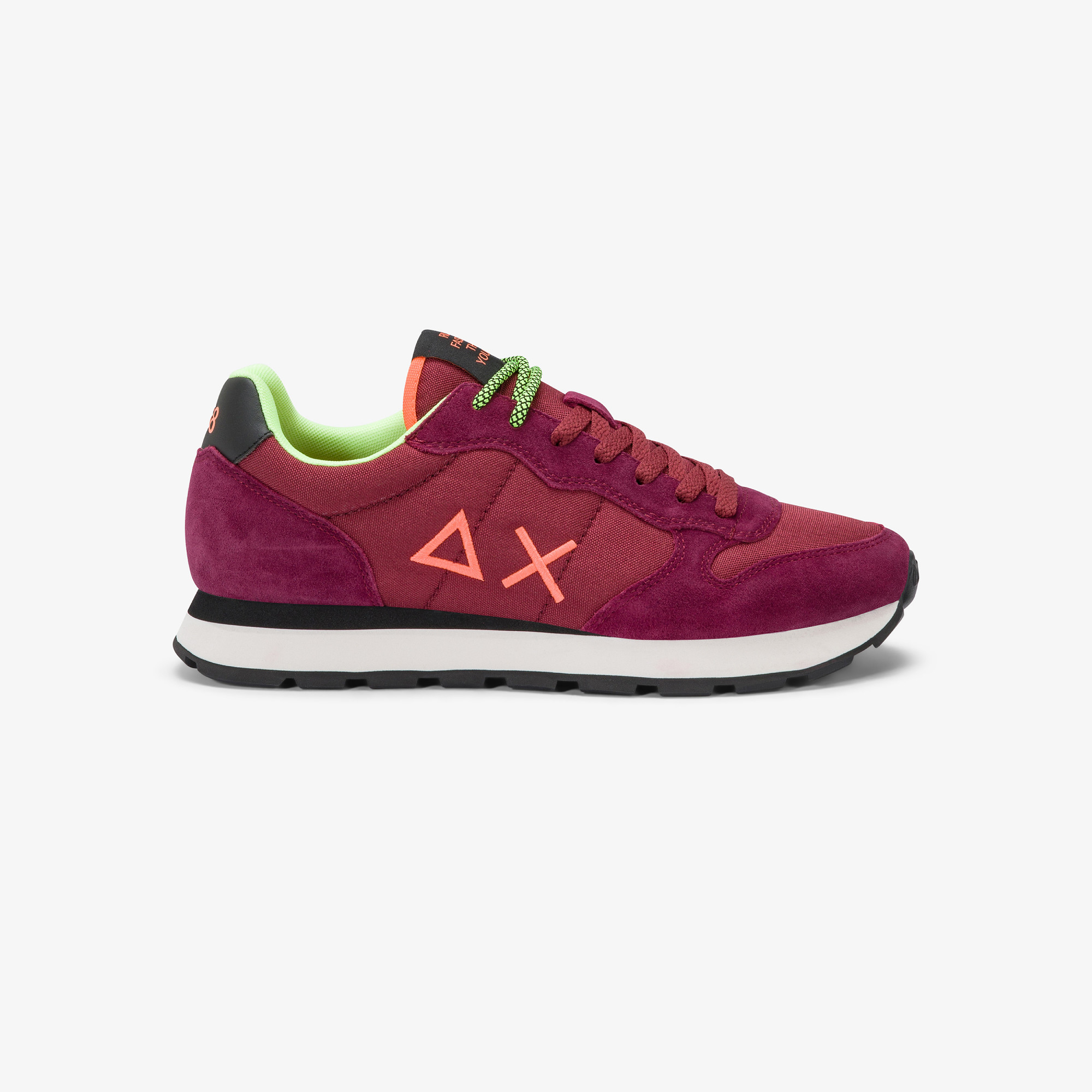 Sneaker Tom con logo fluo bordeaux