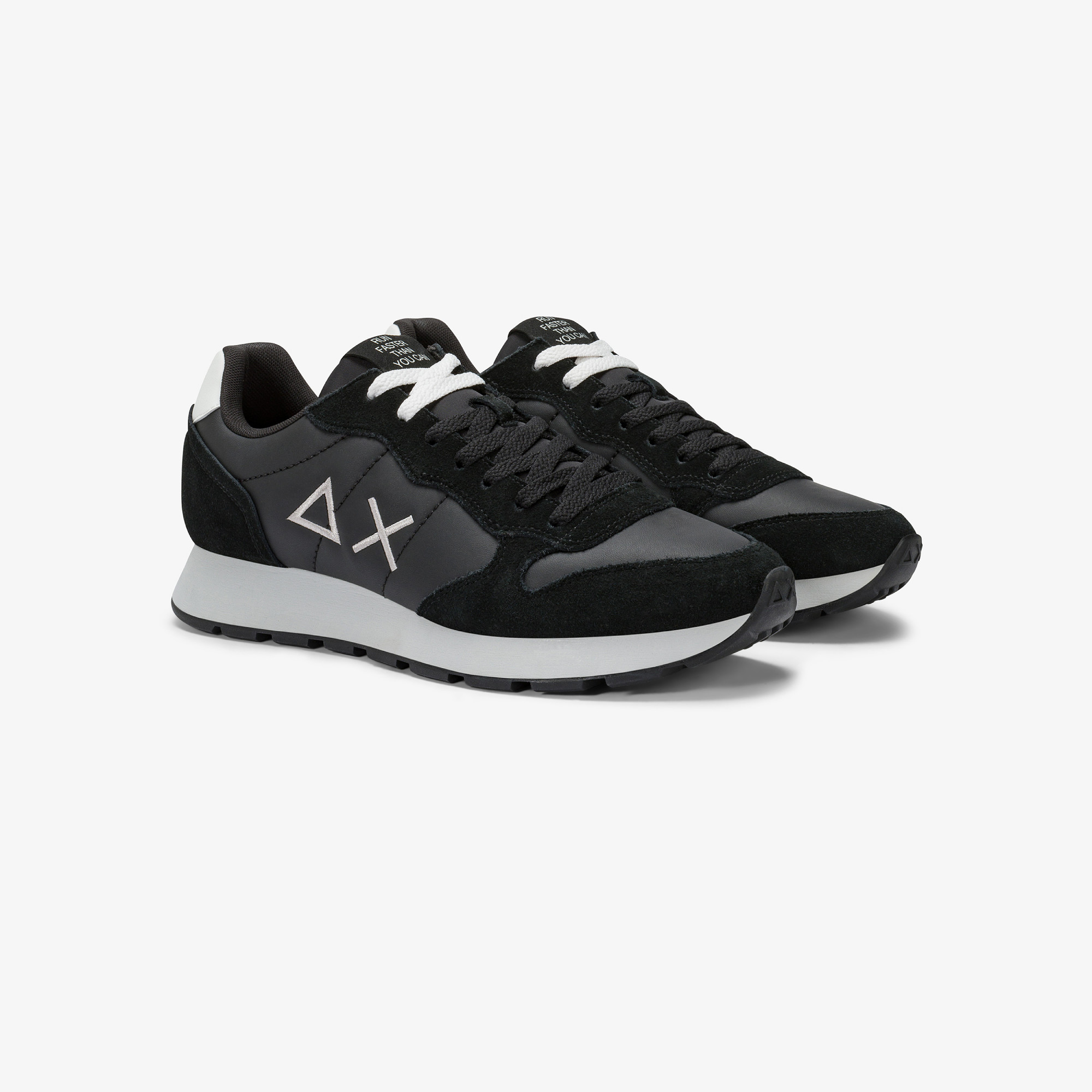 Sneaker Tom in pelle e suede nero