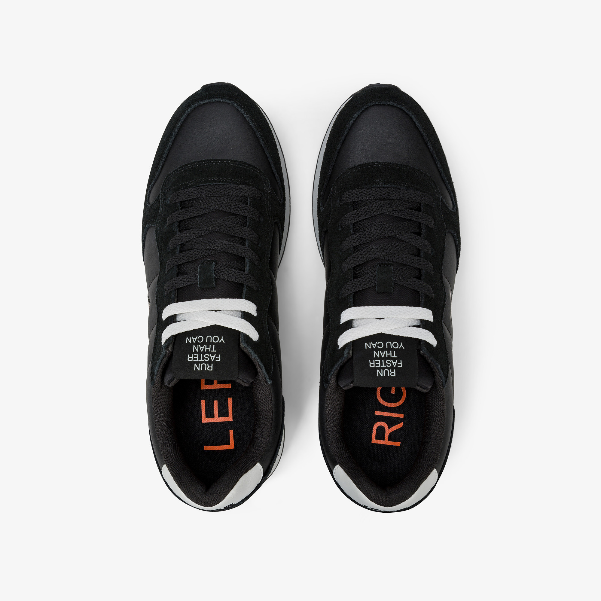 Sneaker Tom in pelle e suede nero