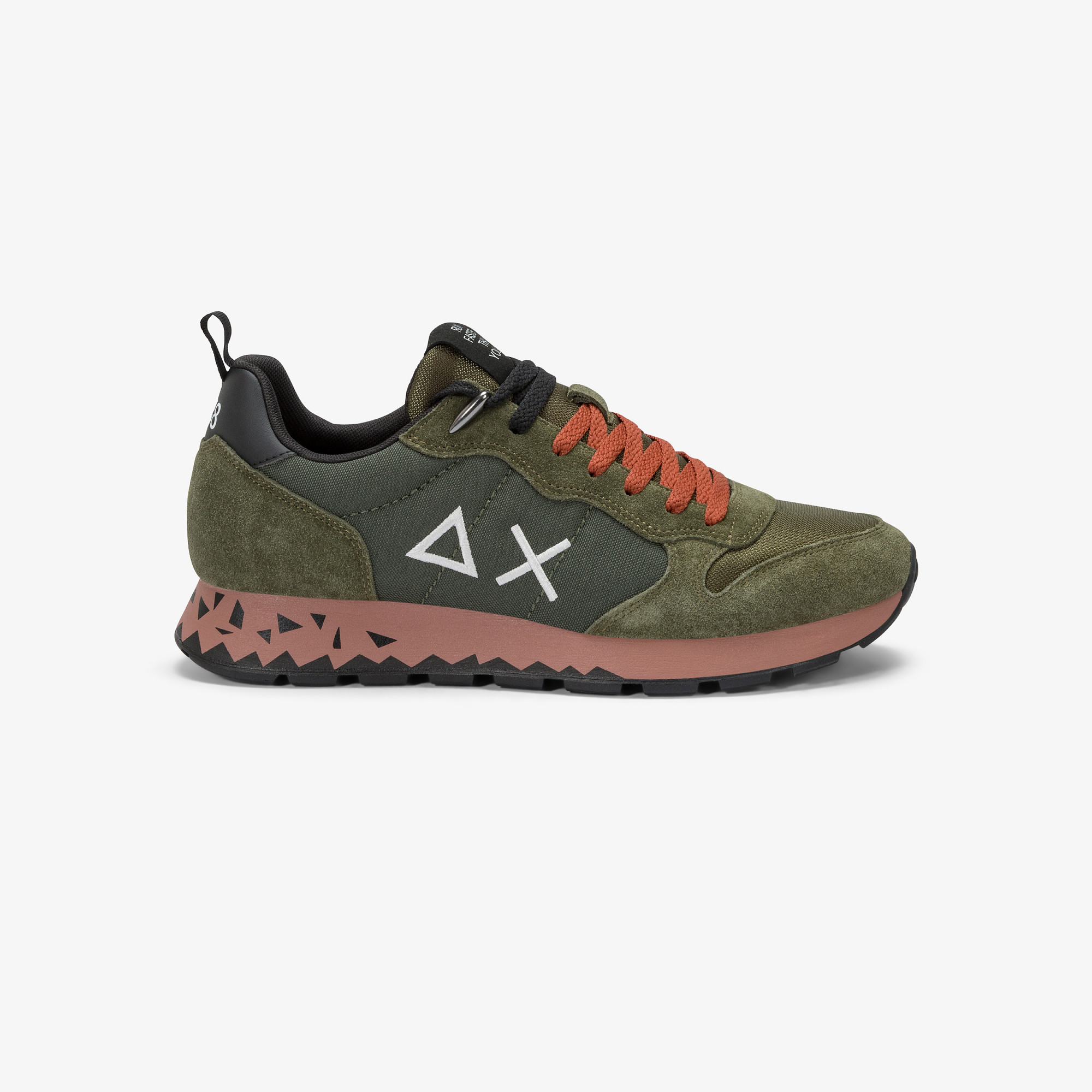 Dark military Tom Snake nylon and suede sneaker