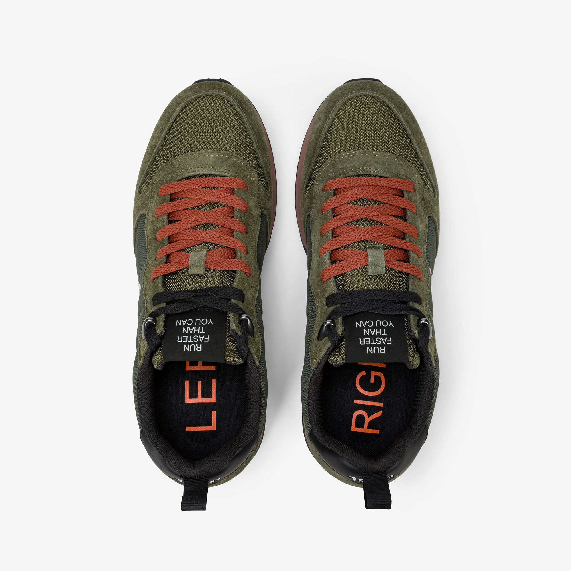 Dark military Tom Snake nylon and suede sneaker