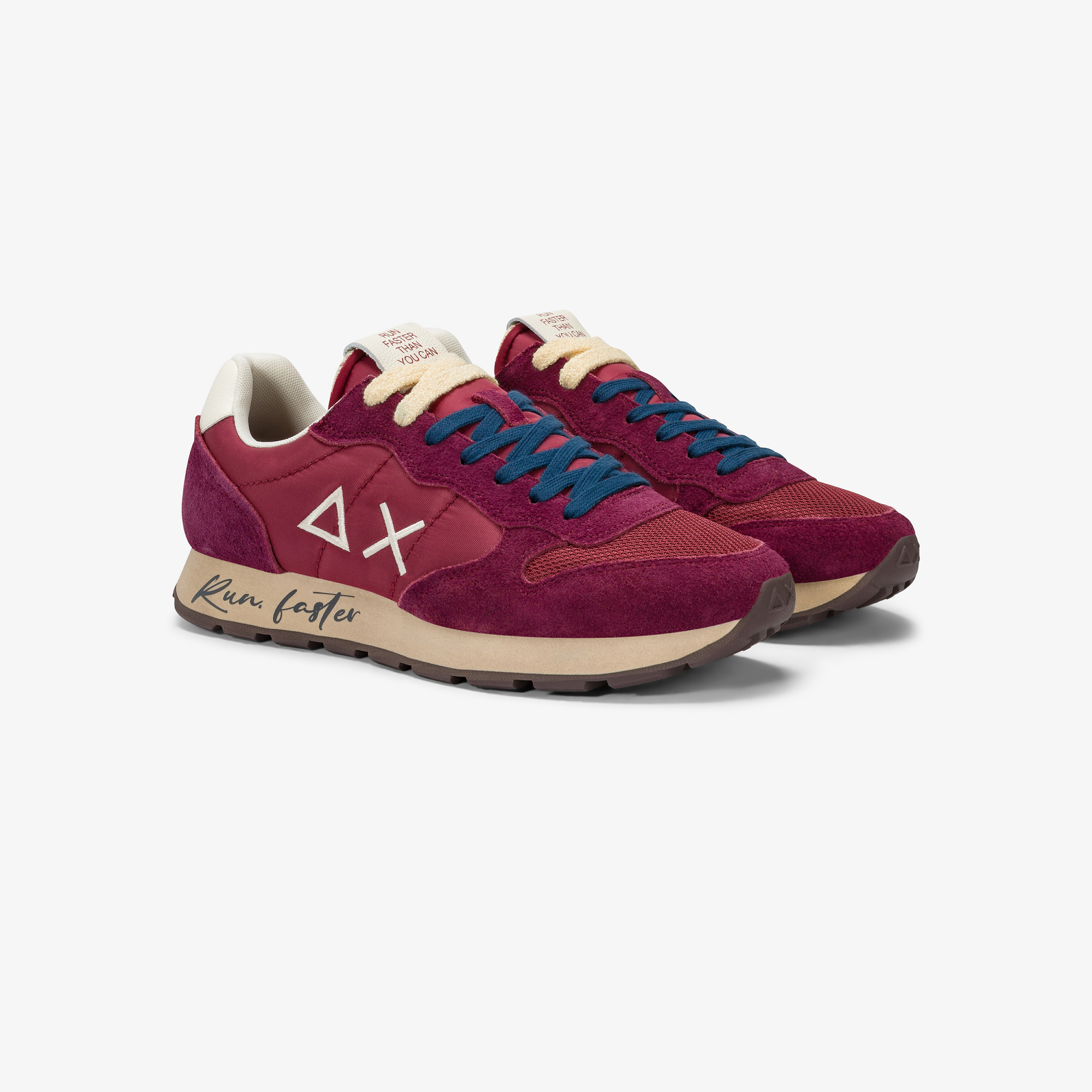 Sneaker Tom Vintage in nylon e suede bordeaux