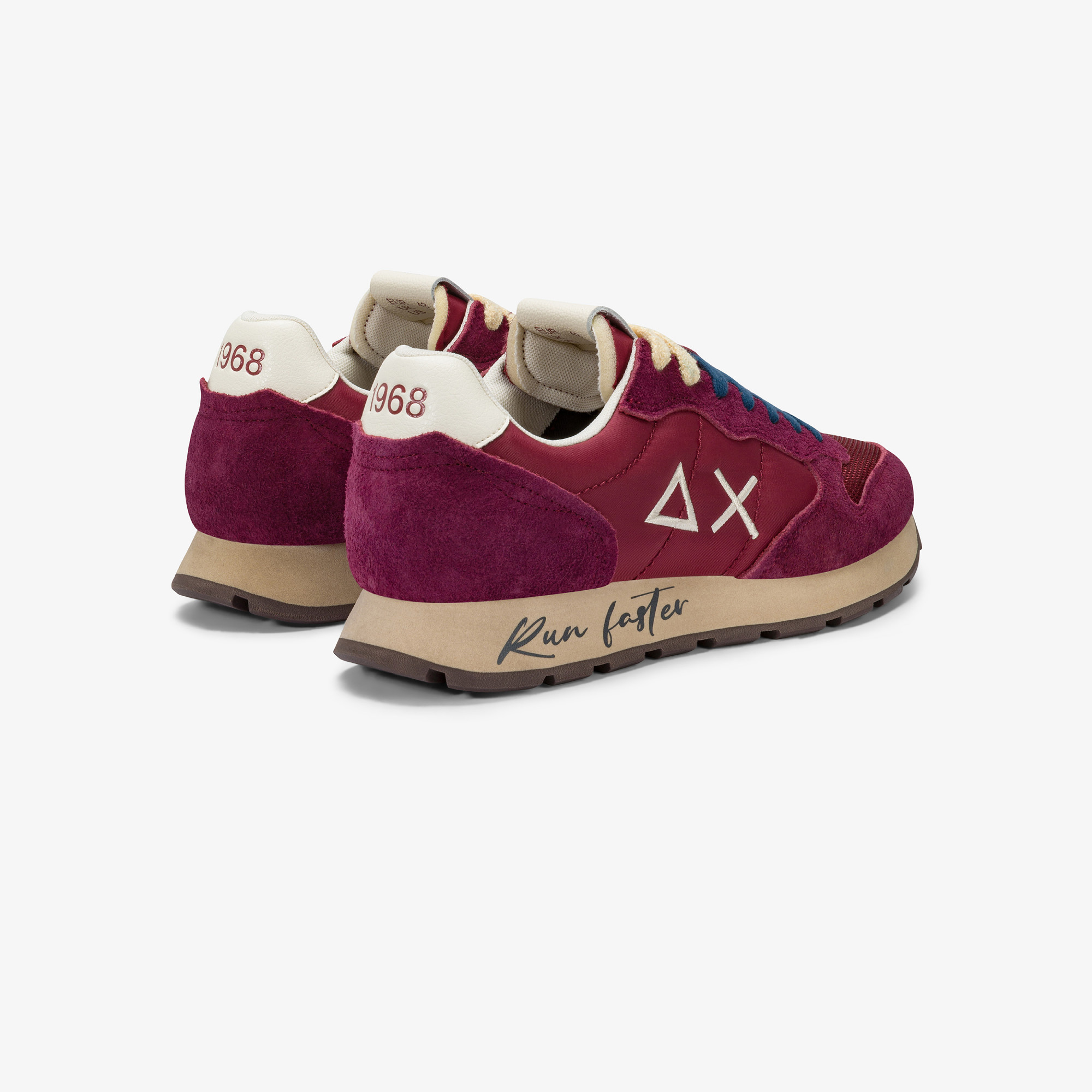 Sneaker Tom Vintage in nylon e suede bordeaux