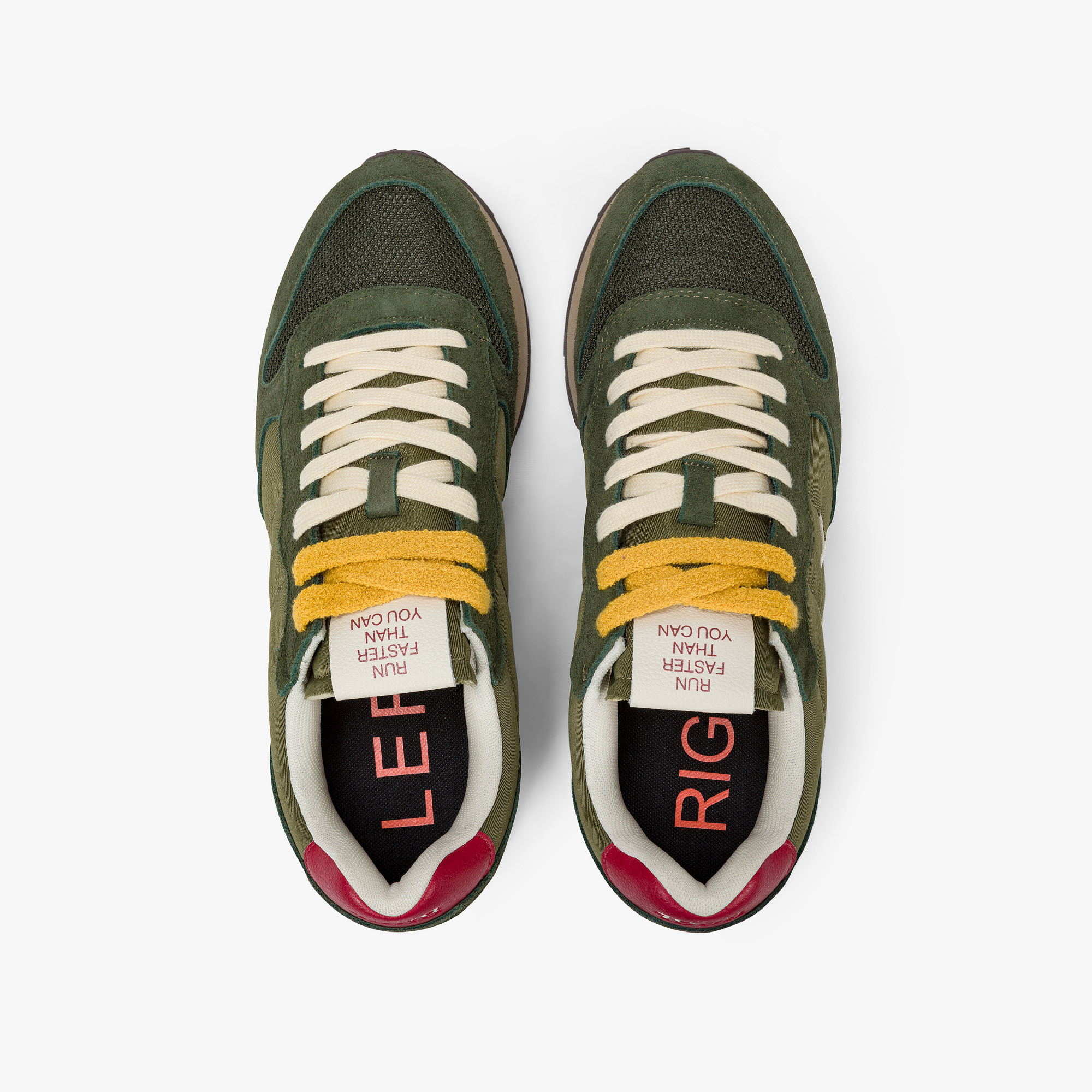 Sneaker Tom Vintage in nylon e suede militare scuro