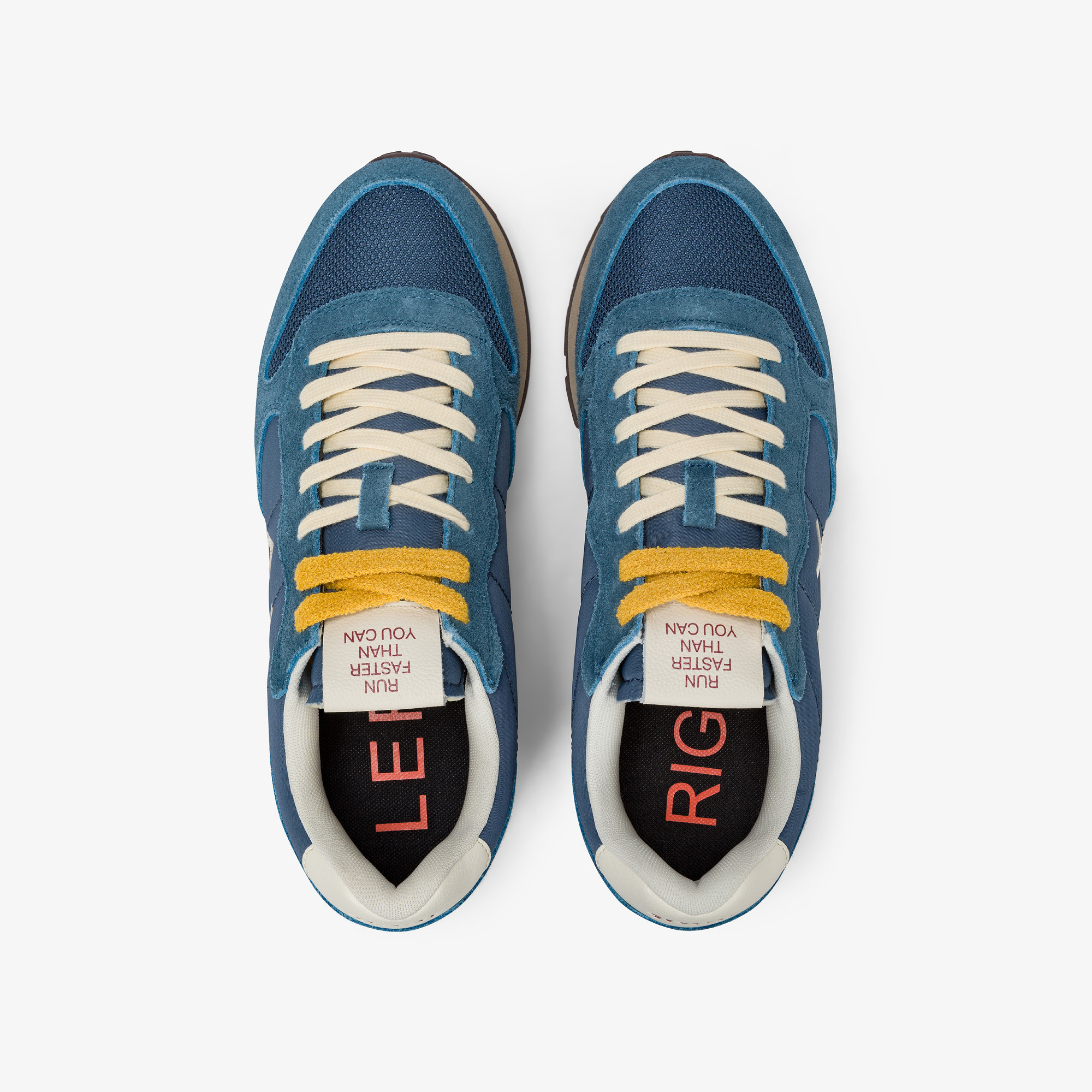 Dark avio Tom Vintage nylon and suede sneaker