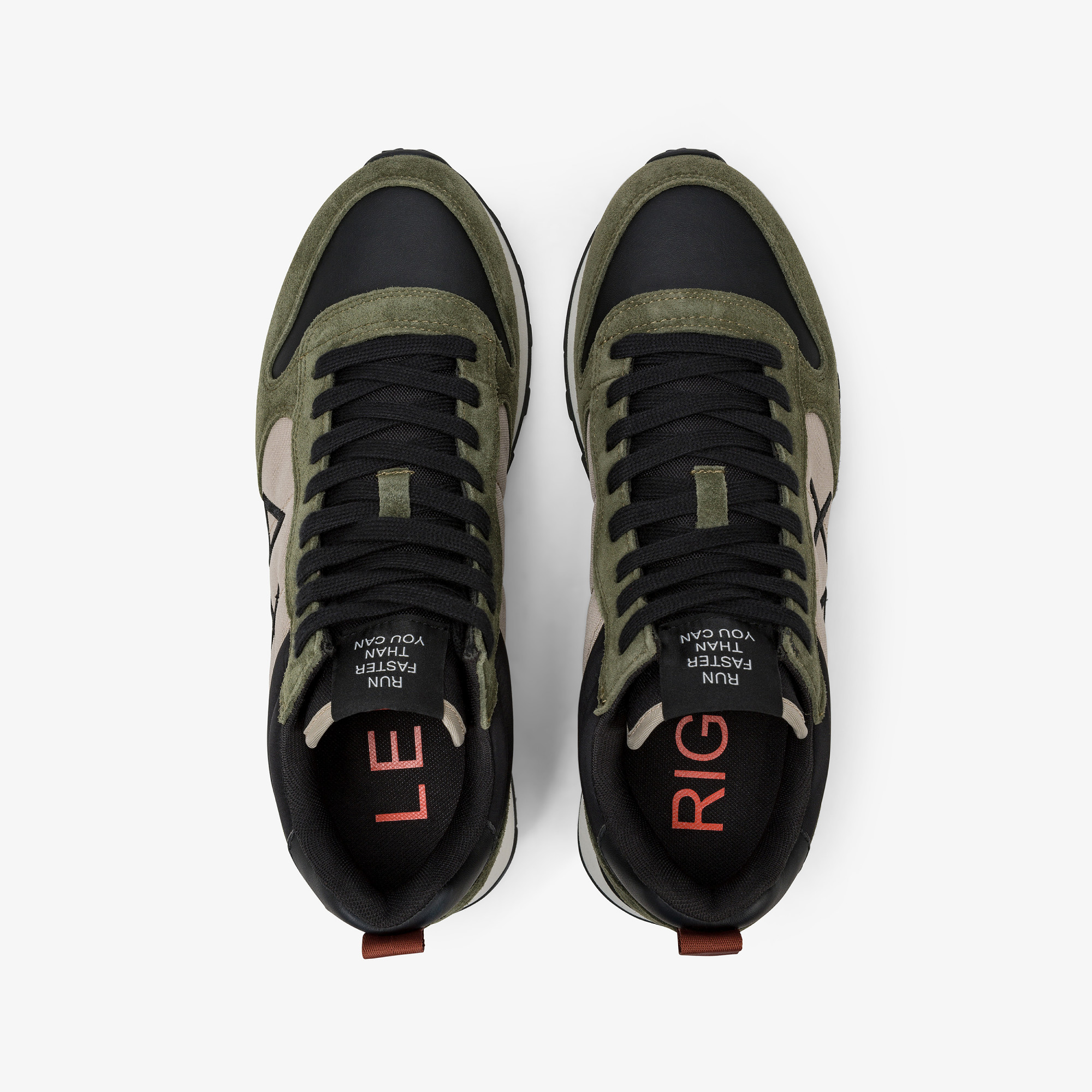 Dark military Tom 2.0 Solid nylon and suede sneaker