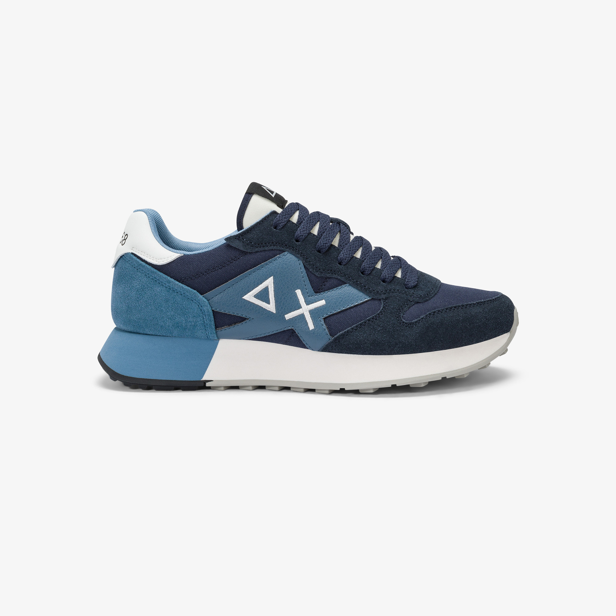 Navy blue Jaki Solid nylon and suede sneaker