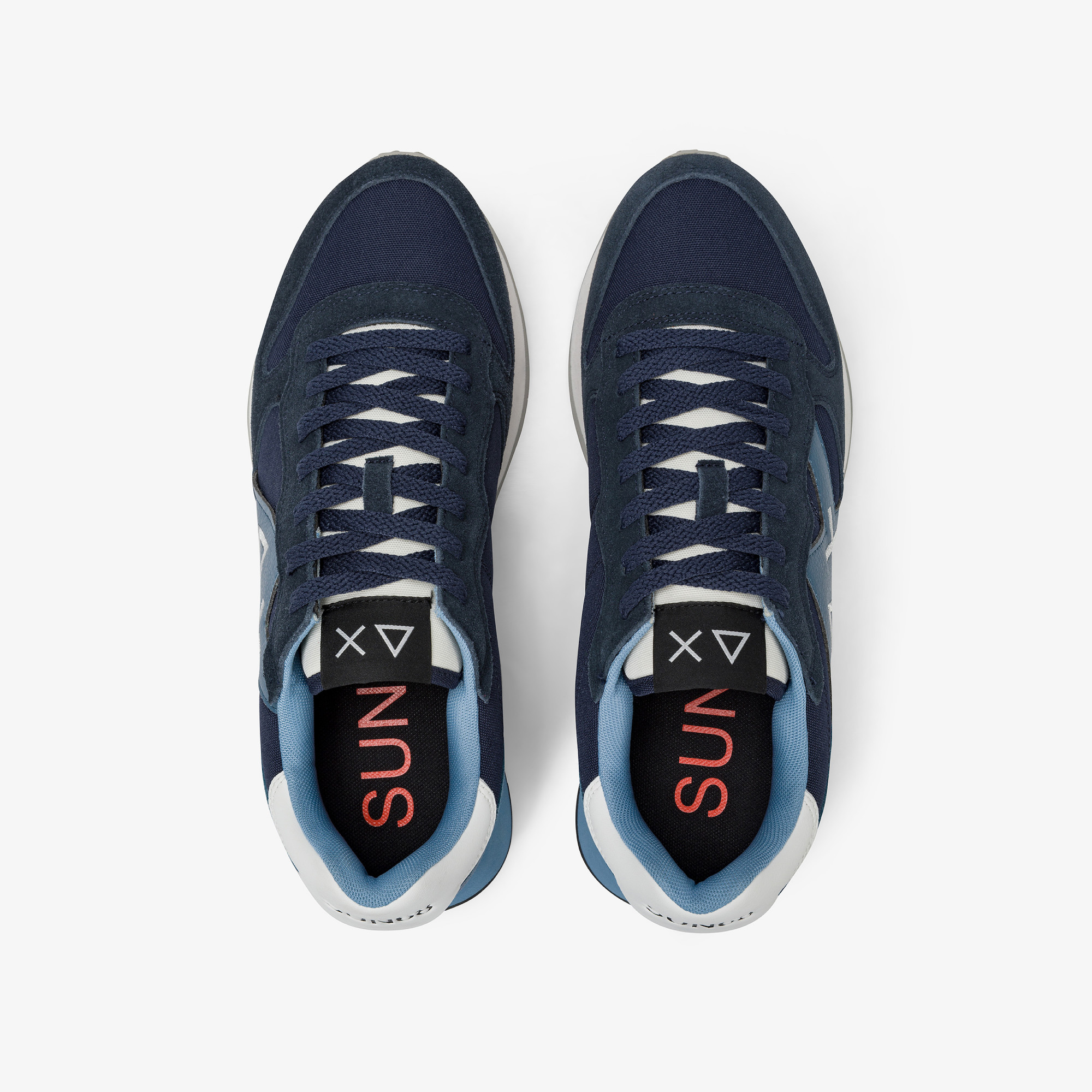 Navy blue Jaki Solid nylon and suede sneaker