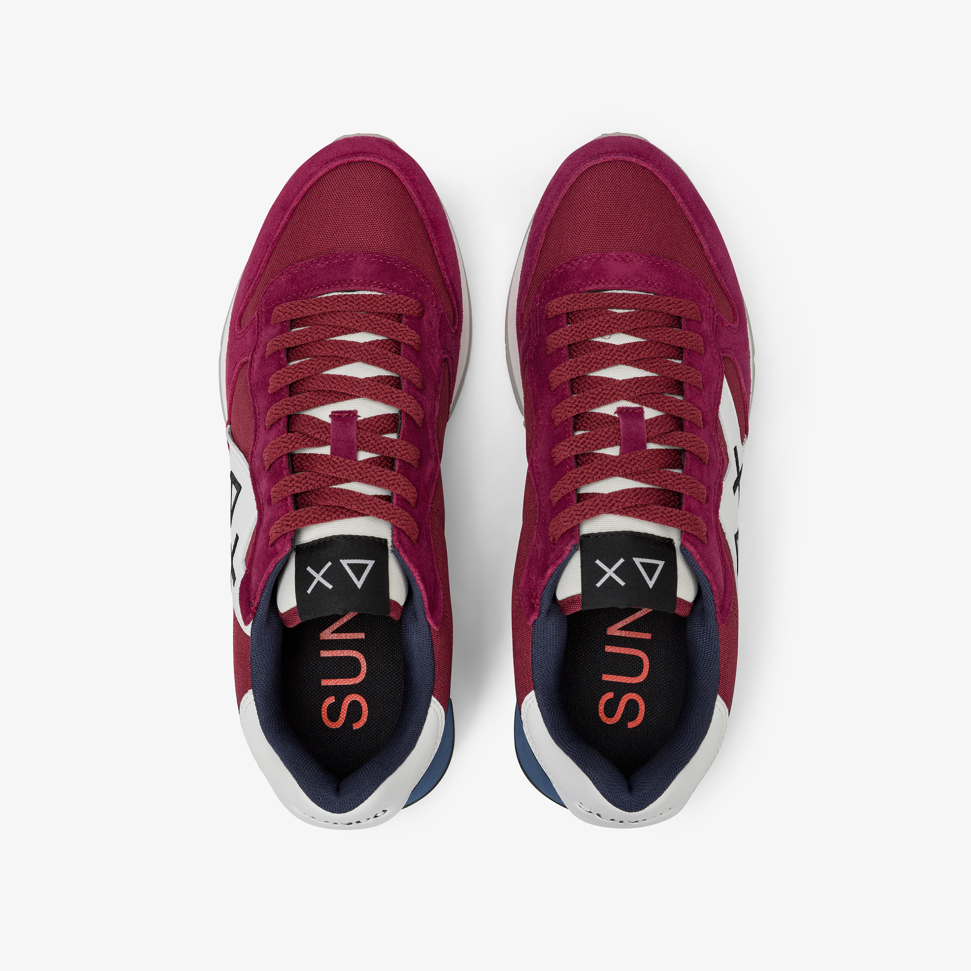 Bordeaux Jaki Solid nylon and suede sneaker