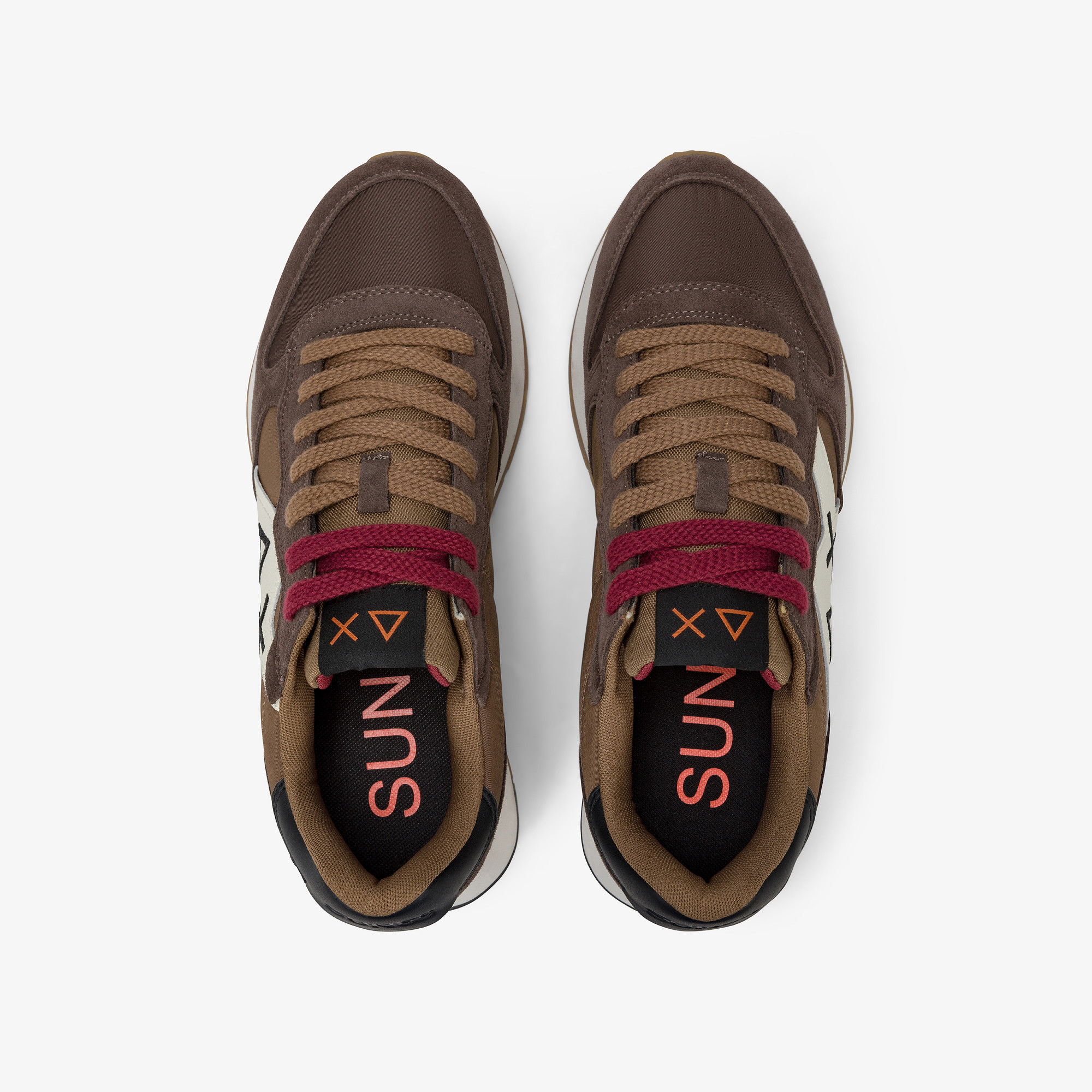 Sneaker Jaki Bicolor in nylon e suede marrone