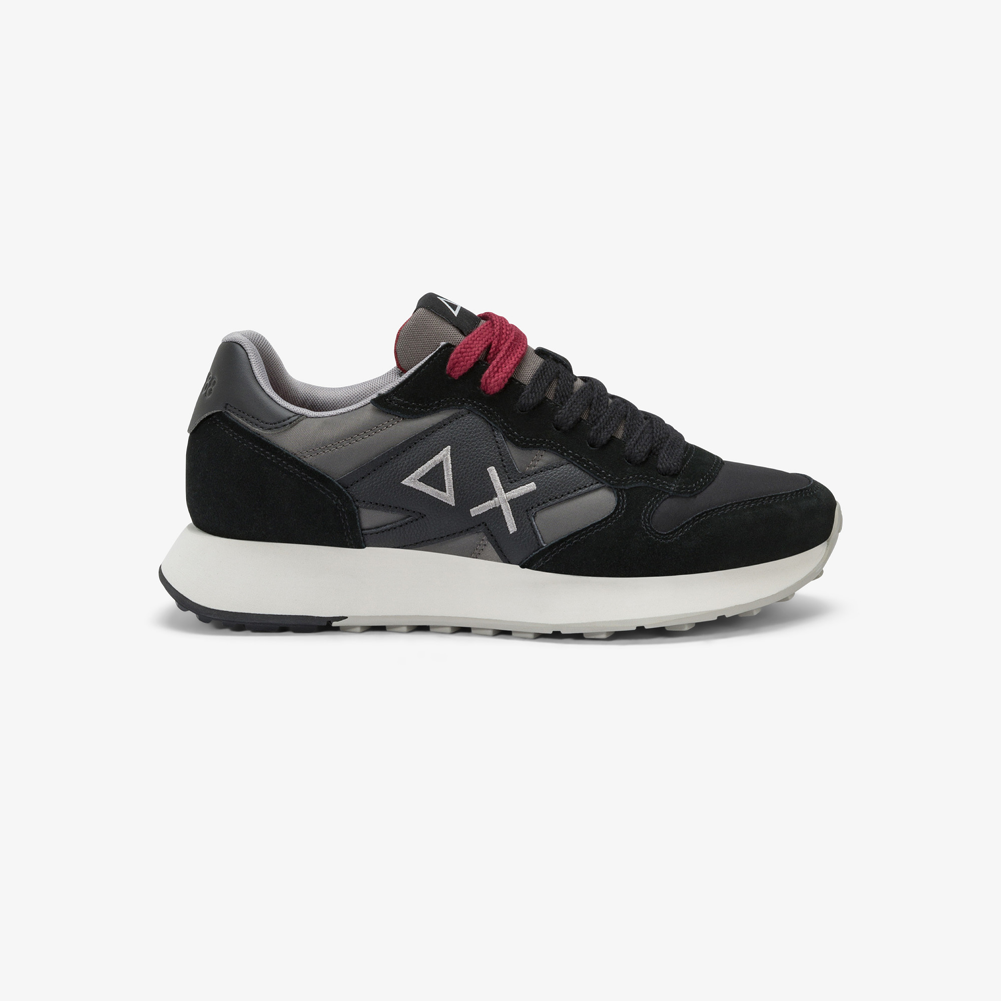 Black Jaki Bicolor nylon and suede sneaker