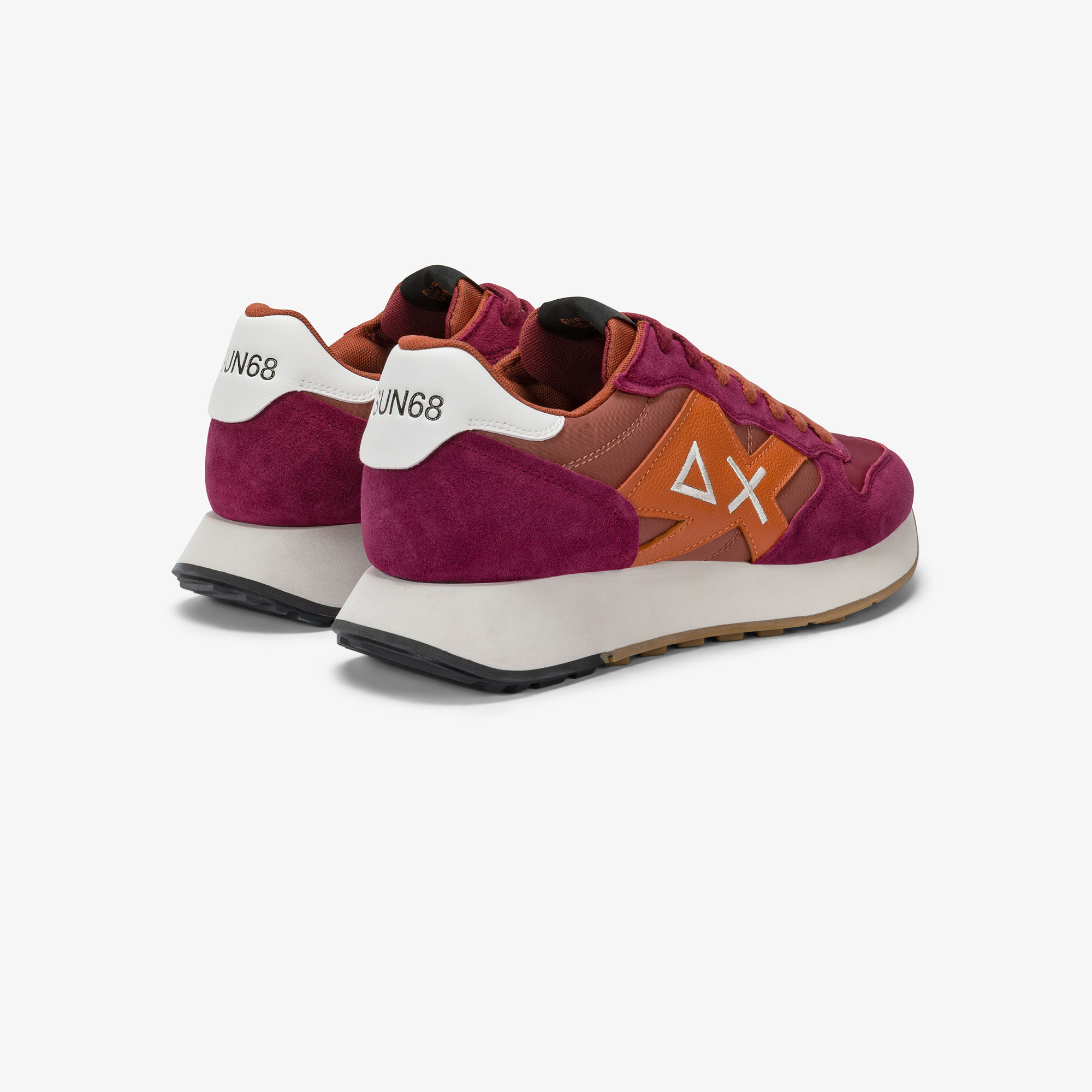 Sneaker Jaki Bicolor in nylon e suede bordeaux